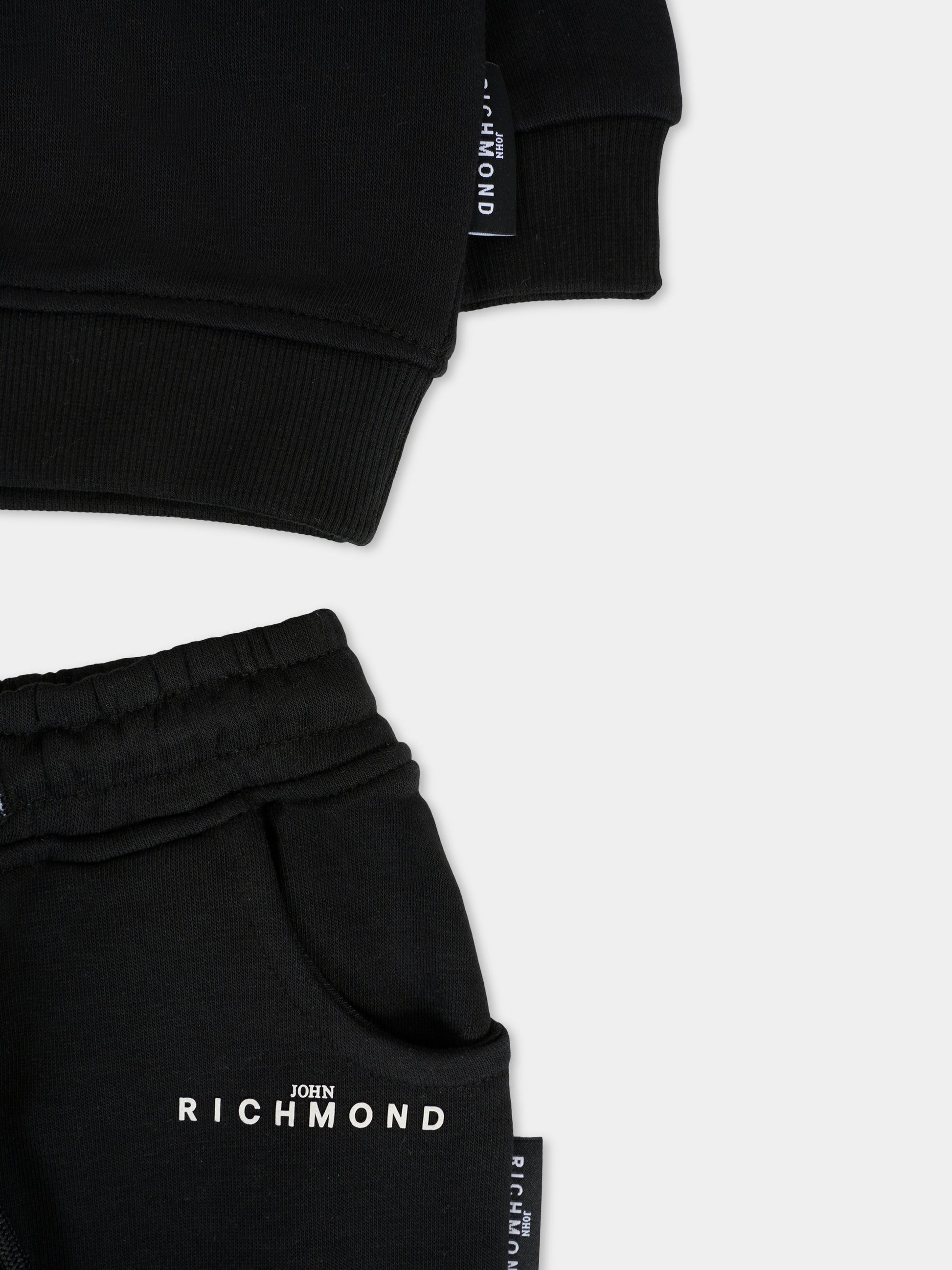 Completo nero per neonato con logo,Richmond,RIA25003CF BLACK