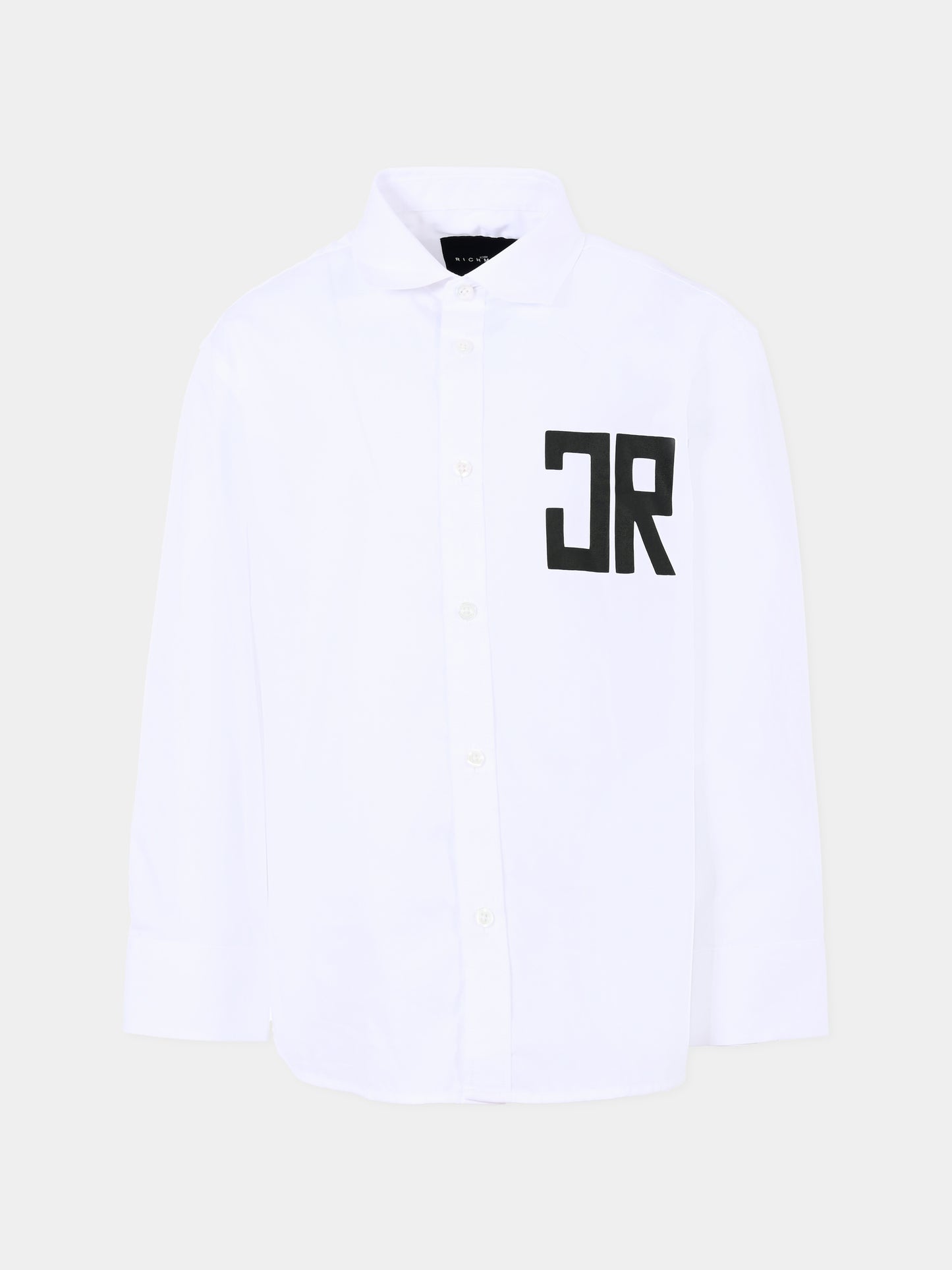 Camicia bianca per bambino con logo,Richmond,RBA25129CA WHITE