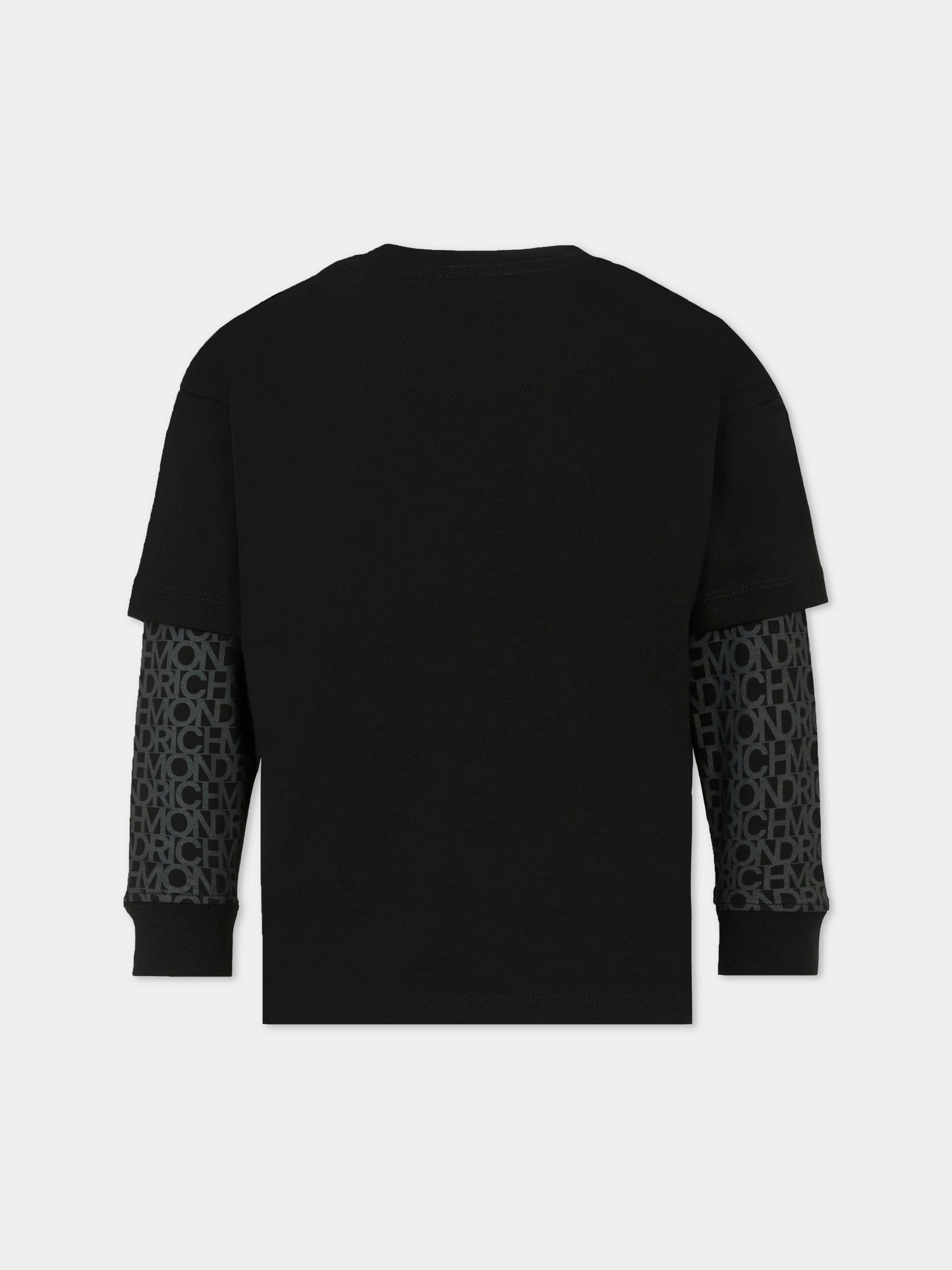 T-shirt nera per bambino con logo,Richmond,RBA25037TS BLACK