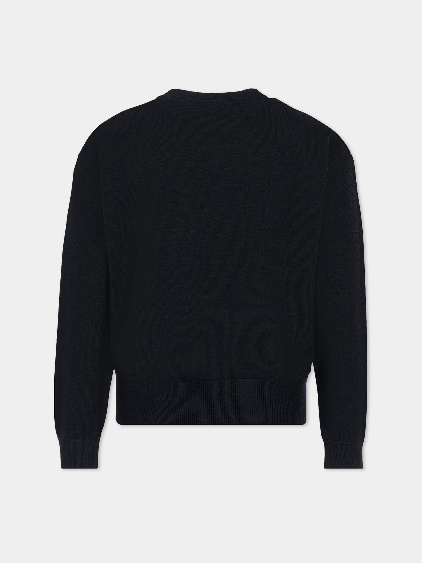 Maglione nero per bambino con logo avorio,Richmond,RBA25011MA BLACK