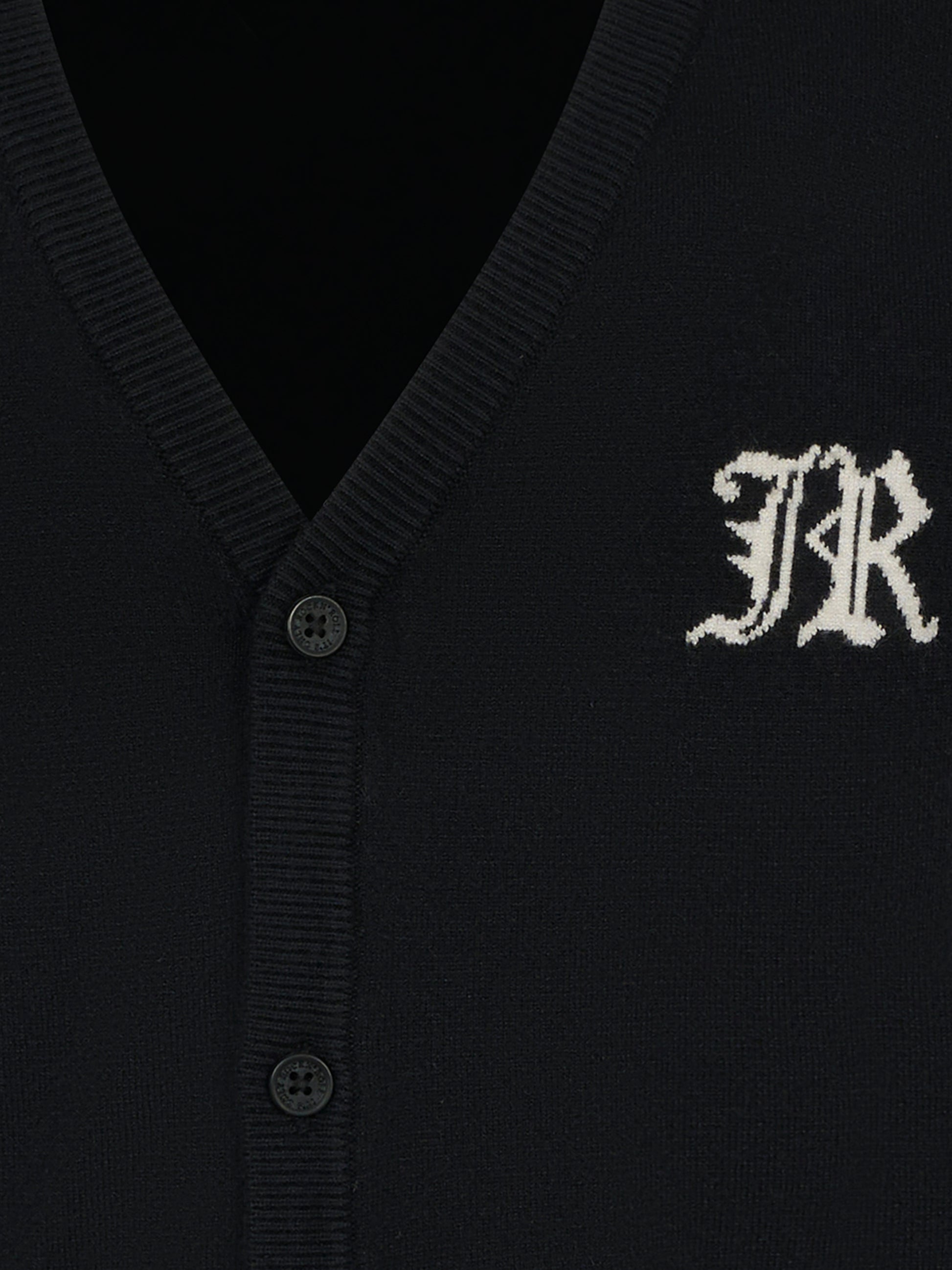 Cardigan nero per bambino con logo avorio,Richmond,RBA25012CD BLACK