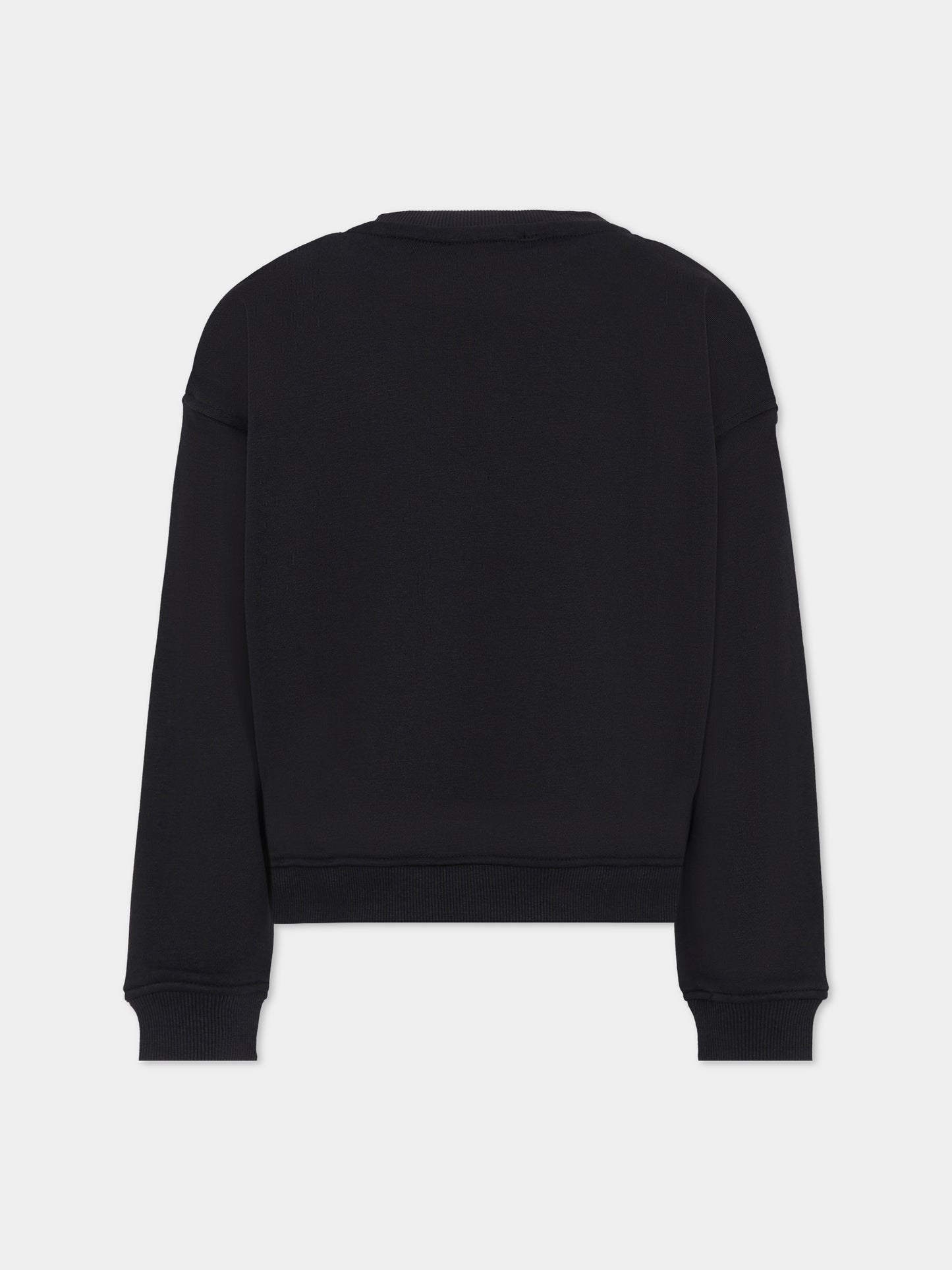 Felpa nera per bambini con logo,Richmond,RBA25236FE BLACK