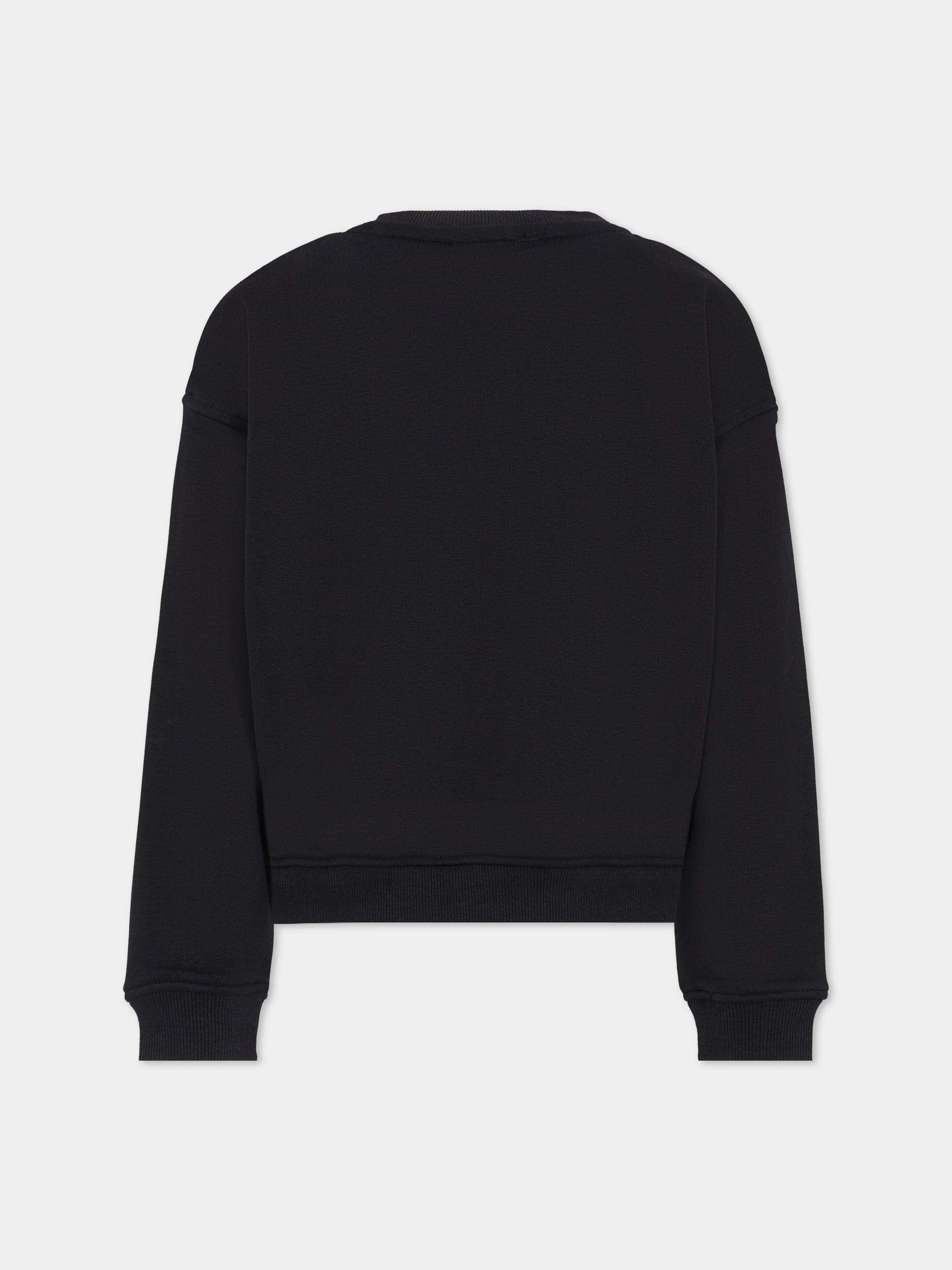 Felpa nera per bambini con logo,Richmond,RBA25236FE BLACK