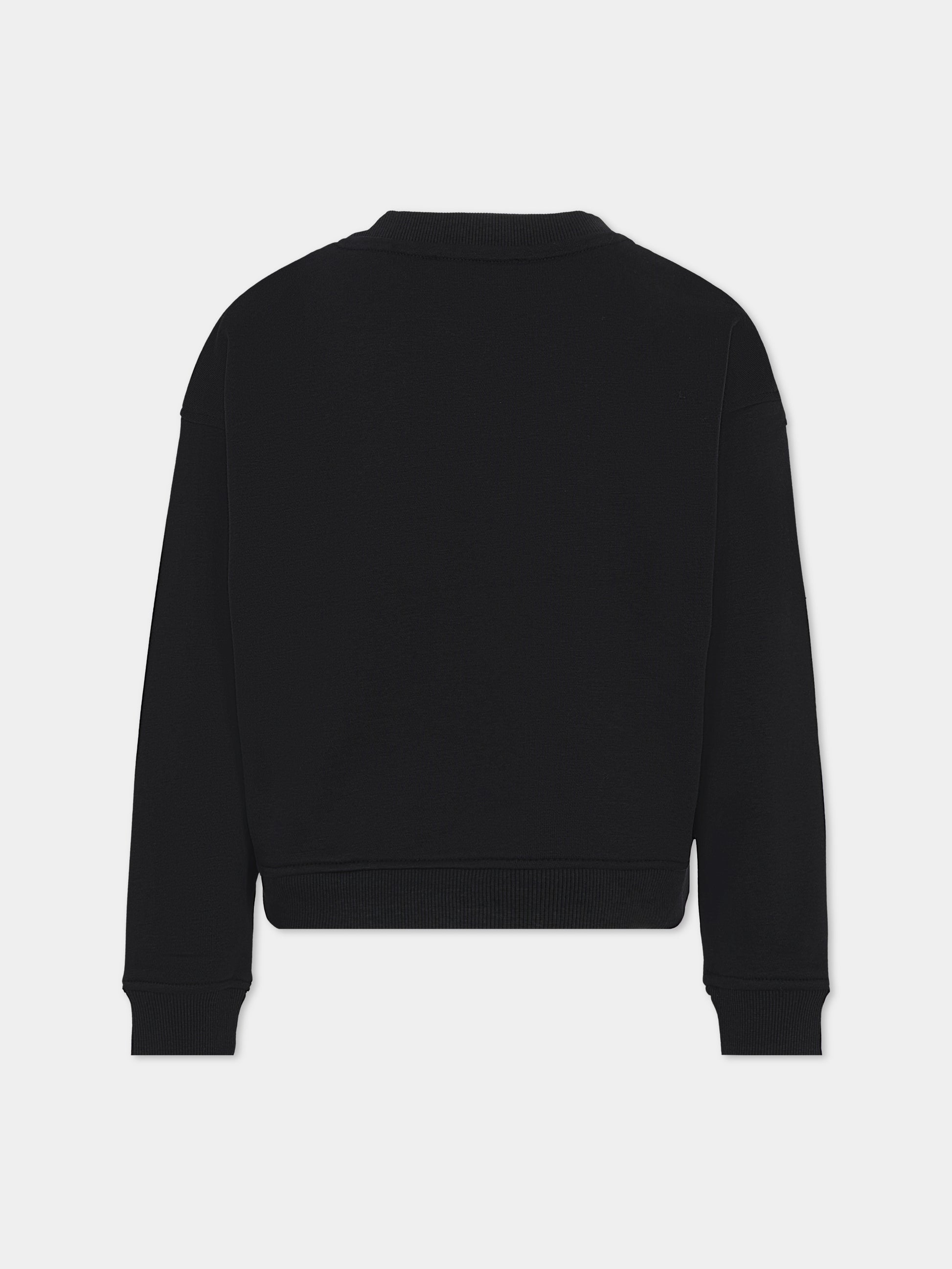 Felpa nera per bambini con logo bianco,Richmond,RBA25237FE BLACK