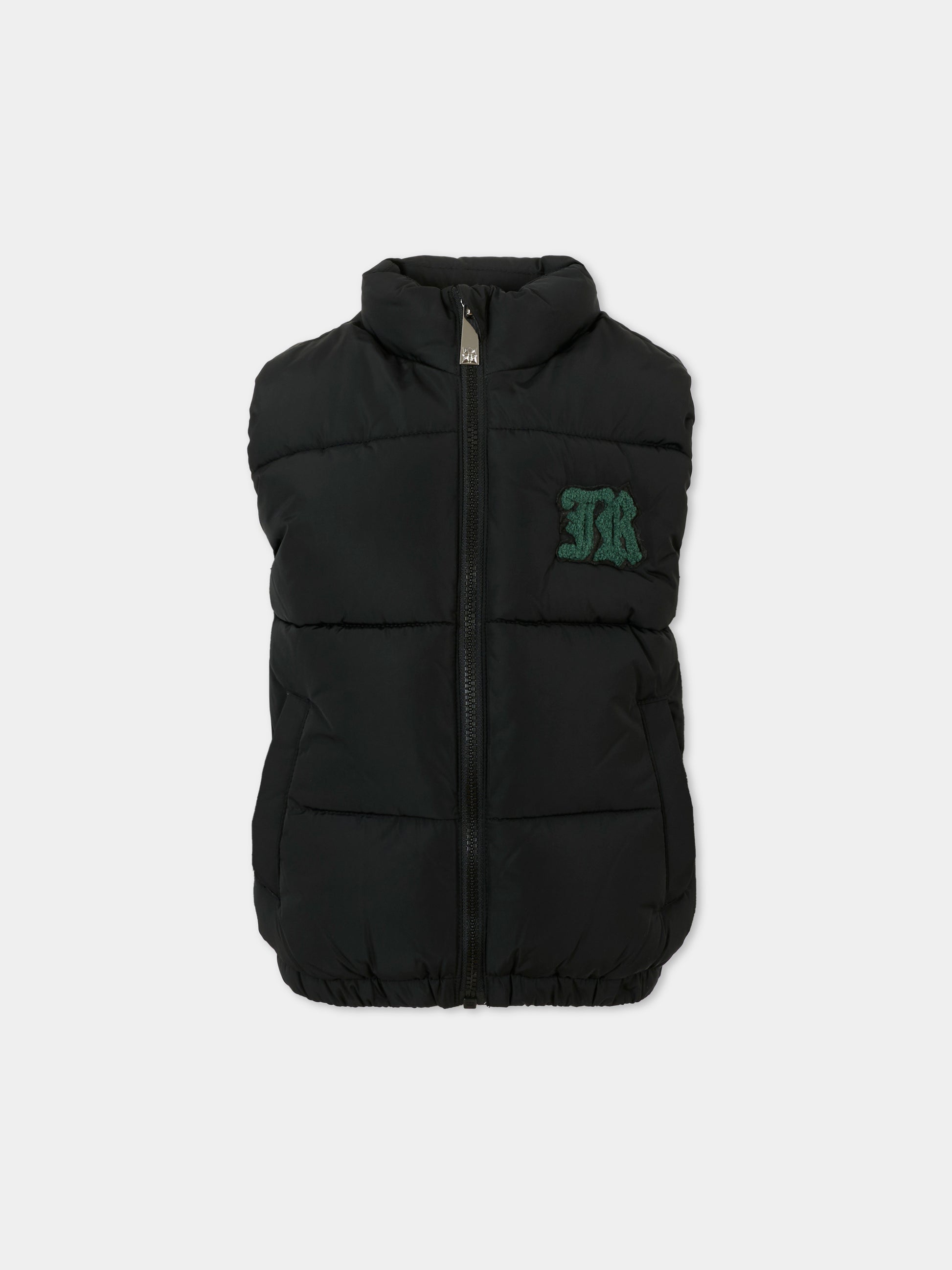 Gilet nero per bambino con logo,Richmond,RBA25013PI BLACK