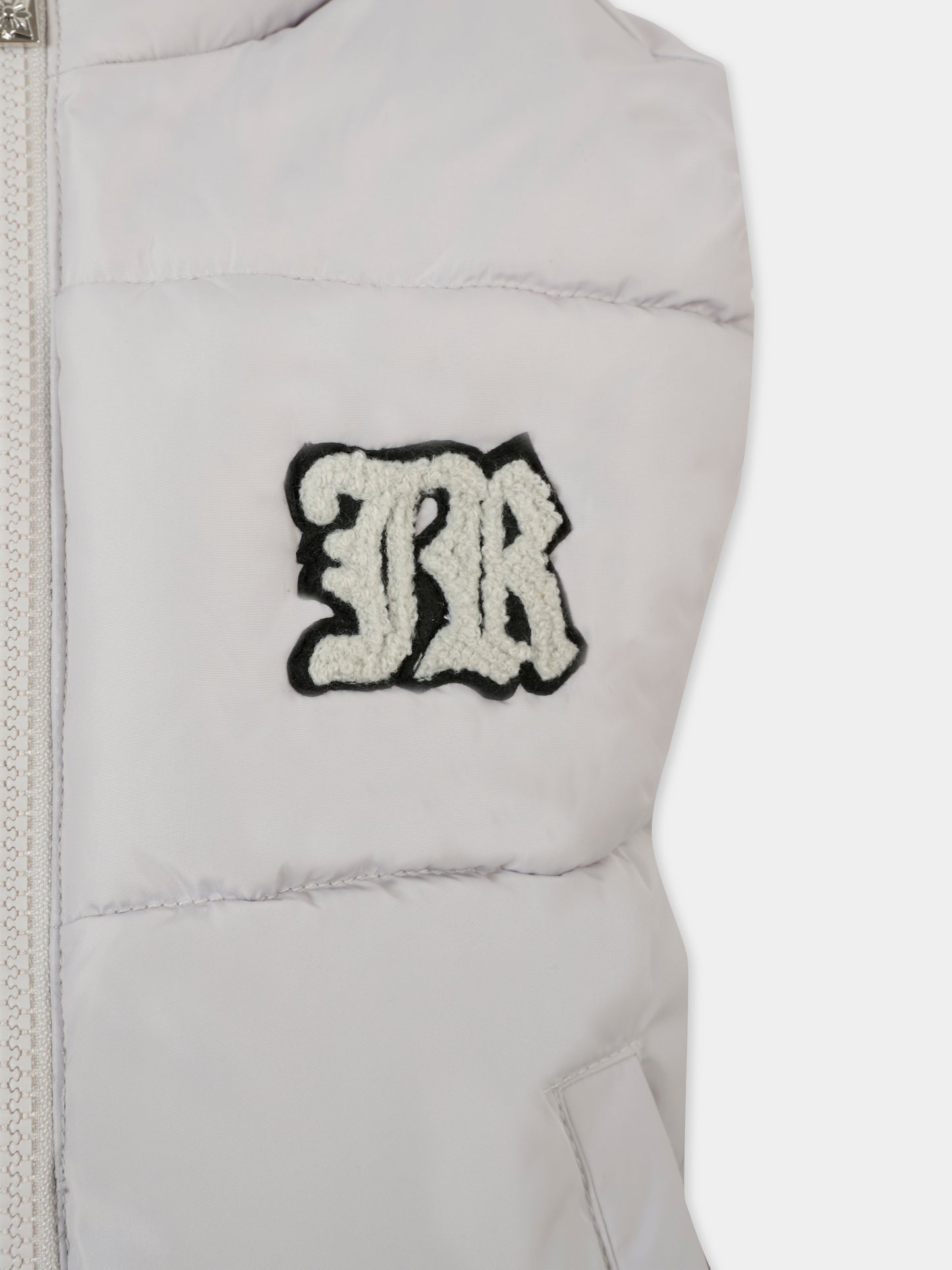 Gilet grigio per bambino con logo,Richmond,RBA25013PI BLUE VAPOR