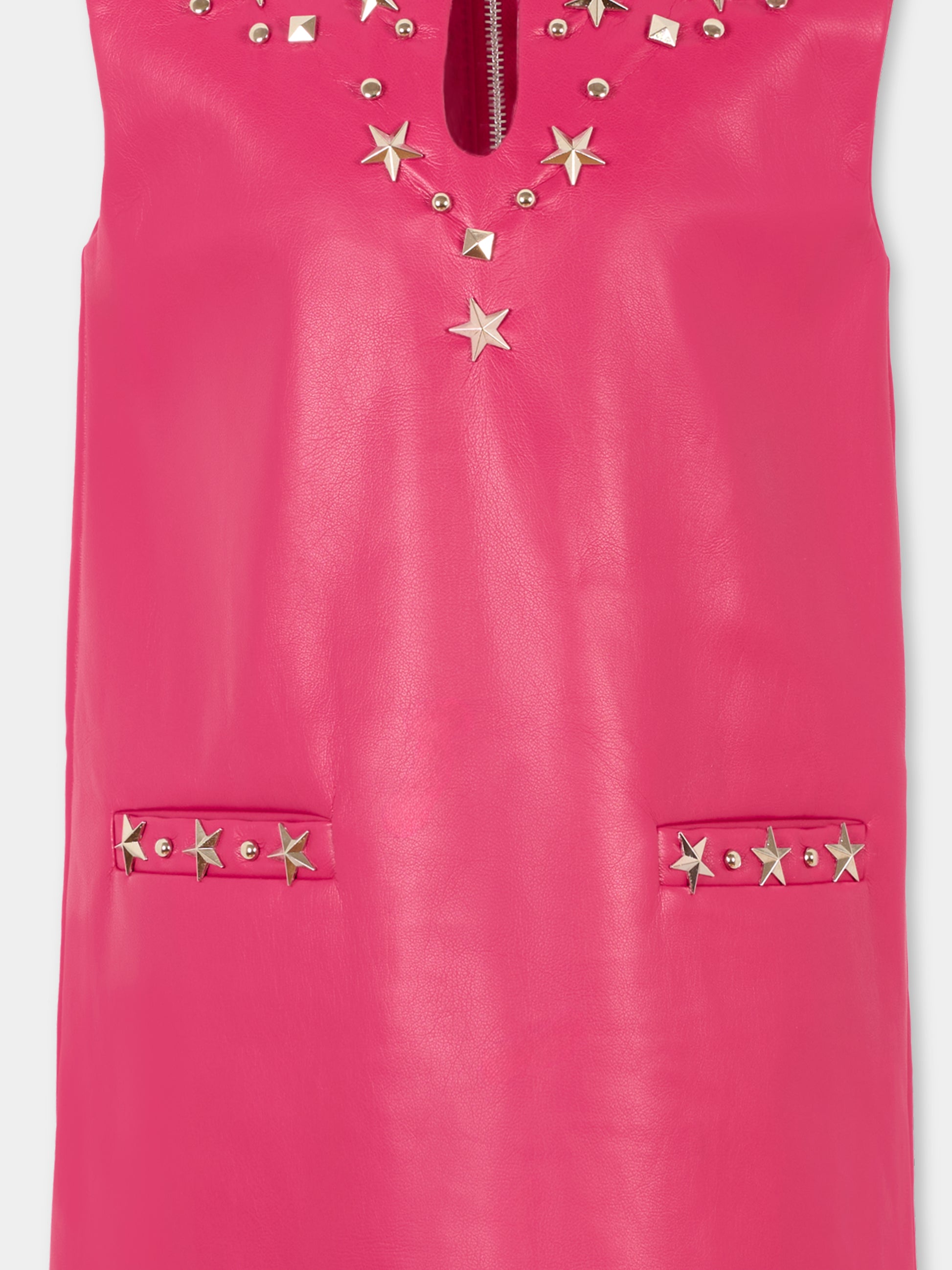 Vestito fucsia per bambina con borchie,Richmond,RGA25209VE VIVACIOUS