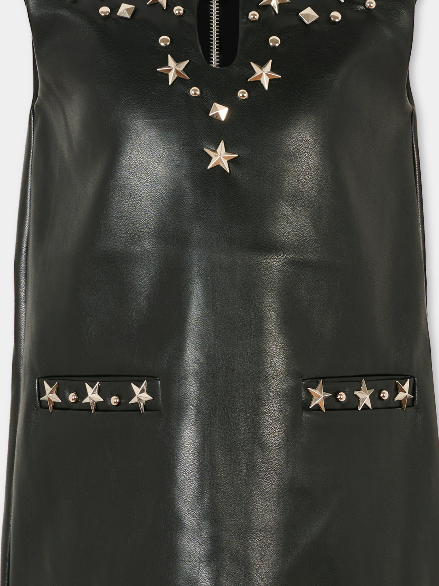 Vestito nero per bambina con borchie,Richmond,RGA25209VE BLACK
