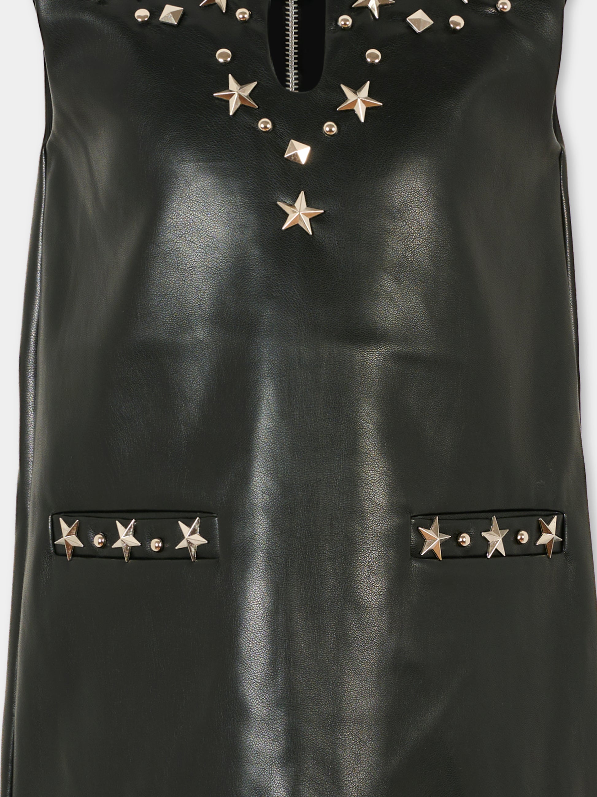 Vestito nero per bambina con borchie,Richmond,RGA25209VE BLACK