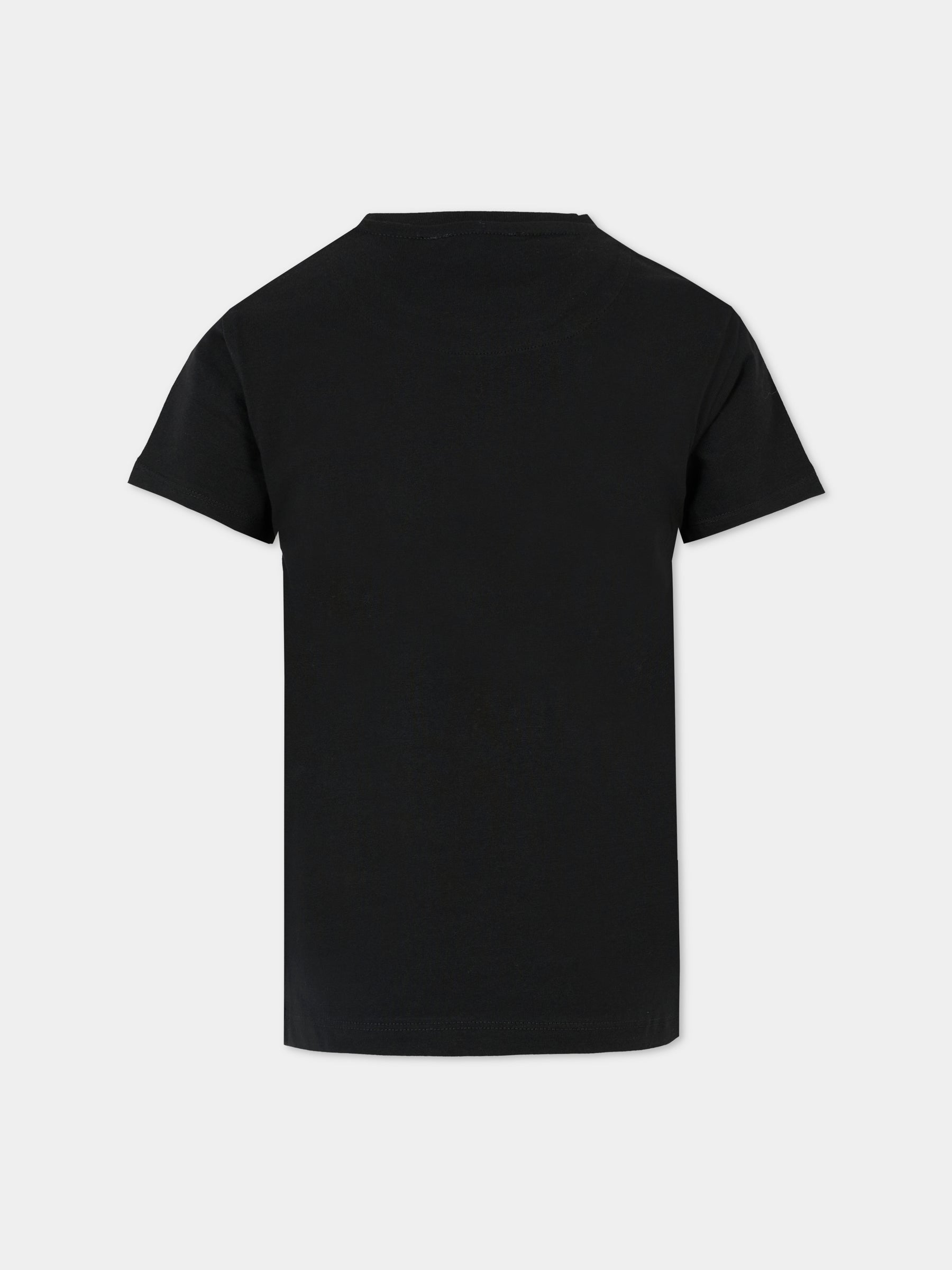 T-shirt nera per bambina con corona,Richmond,RGA25051TS BLACK
