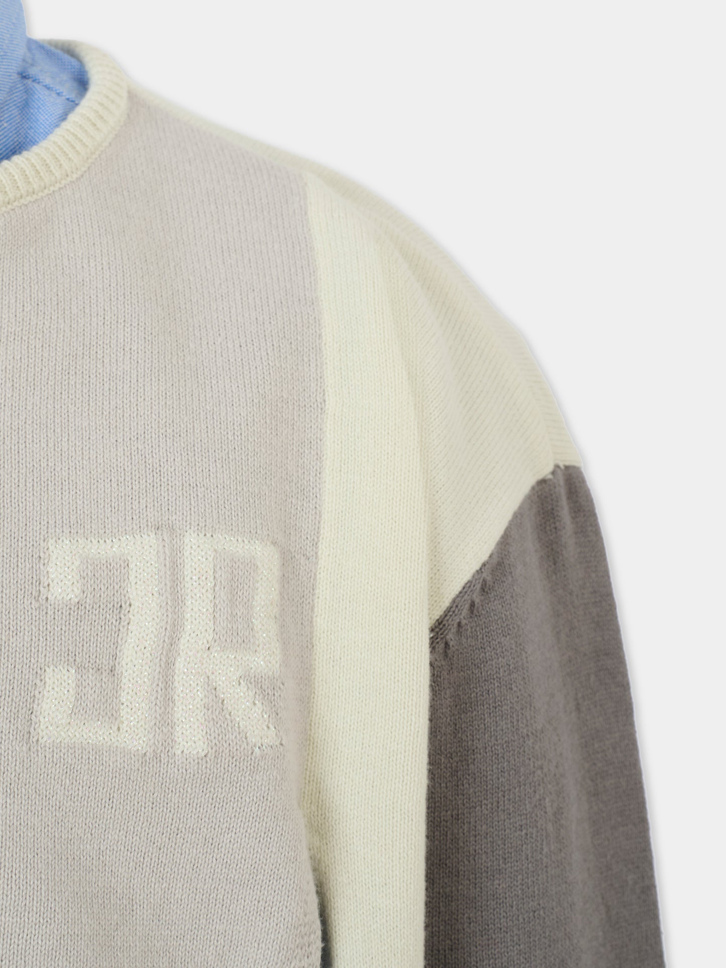 Maglione multicolor per bambina con logo,Richmond,RGA25172MA BLUE VAPOR