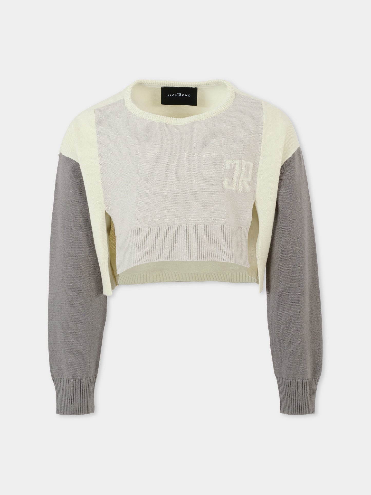 Maglione multicolor per bambina con logo,Richmond,RGA25172MA BLUE VAPOR