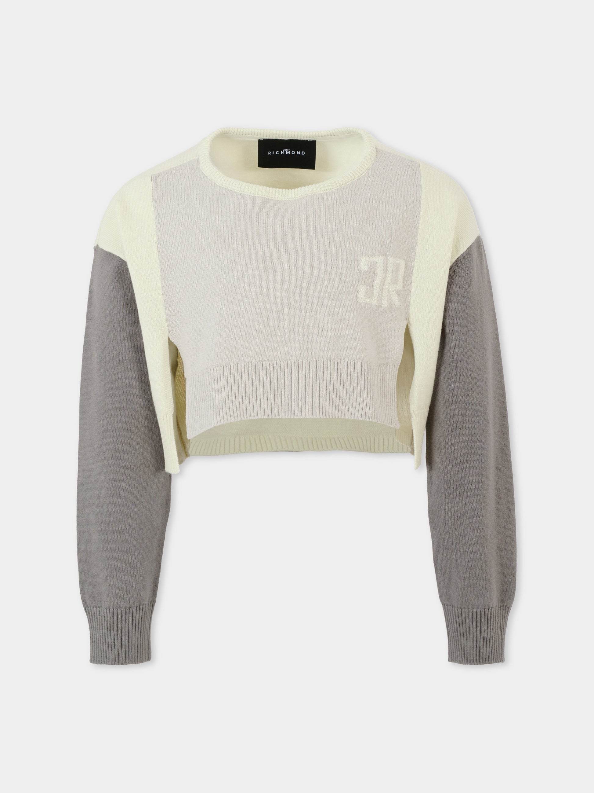 Maglione multicolor per bambina con logo,Richmond,RGA25172MA BLUE VAPOR