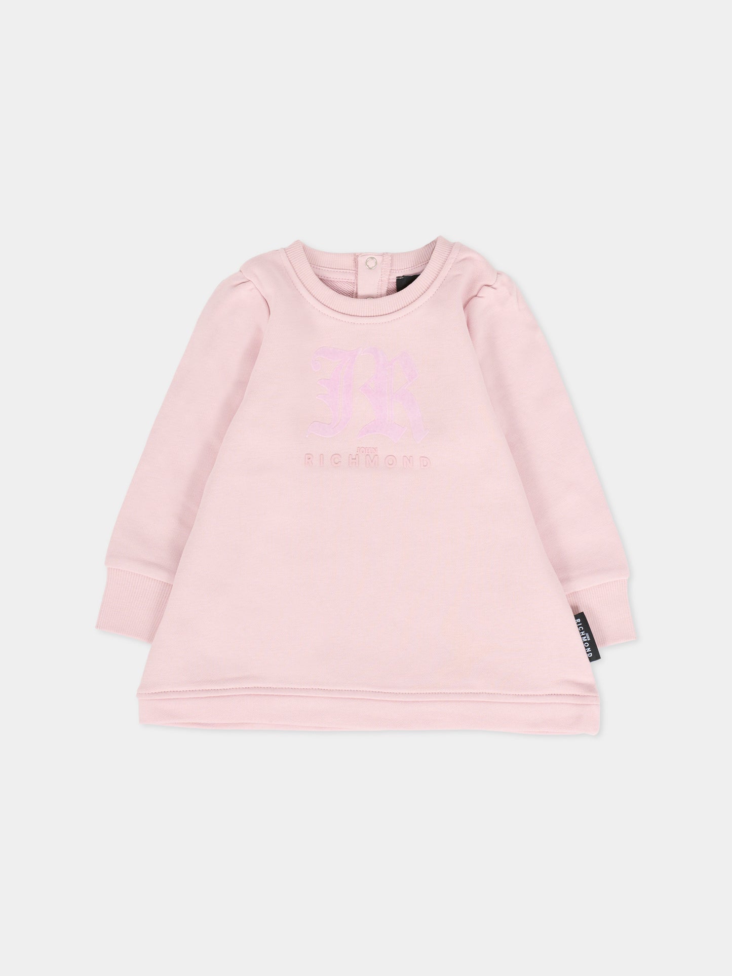 Vestito lilla per neonata con logo,Richmond,RIA25019VE ORCHID ICE