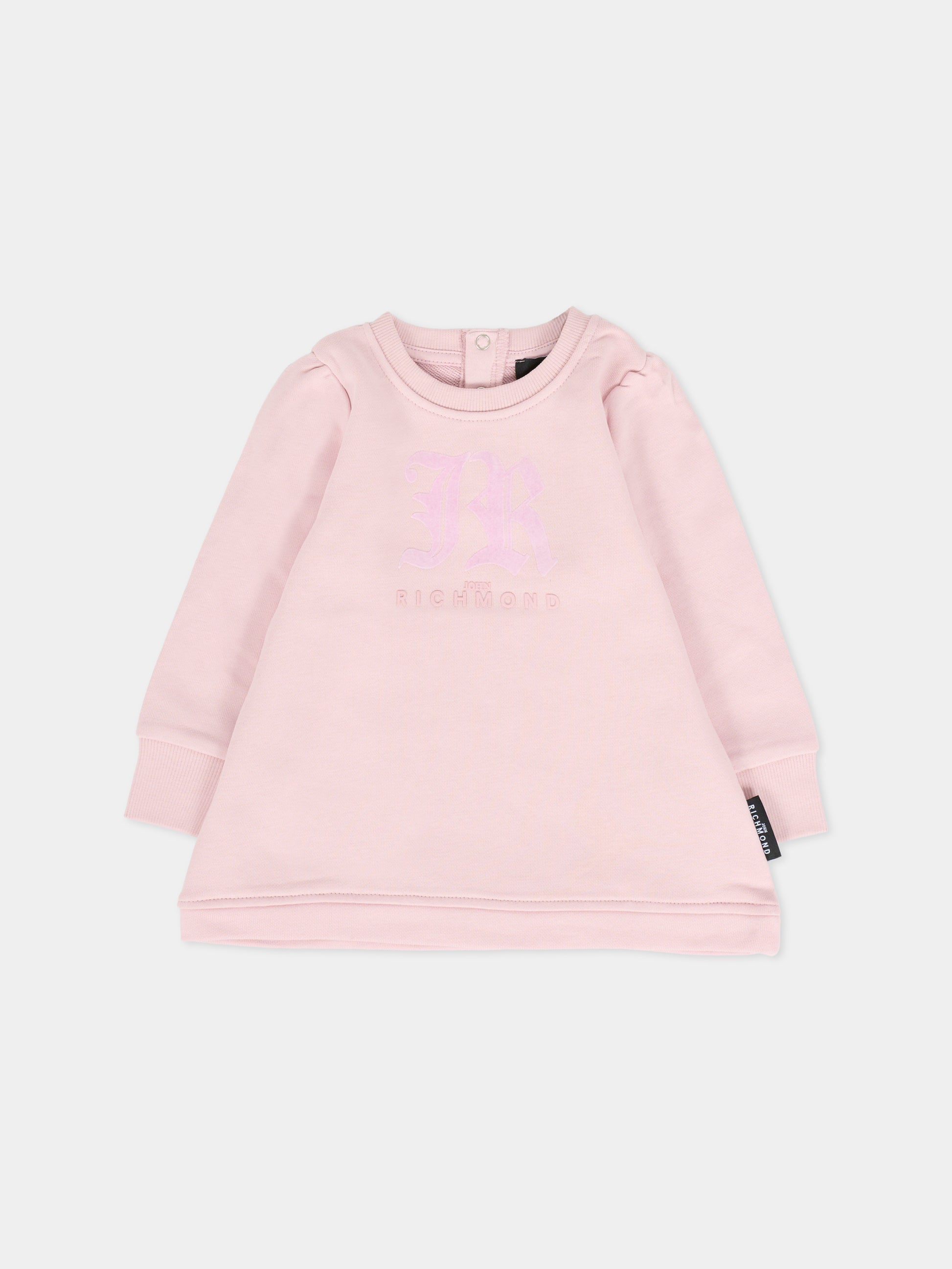 Vestito lilla per neonata con logo,Richmond,RIA25019VE ORCHID ICE