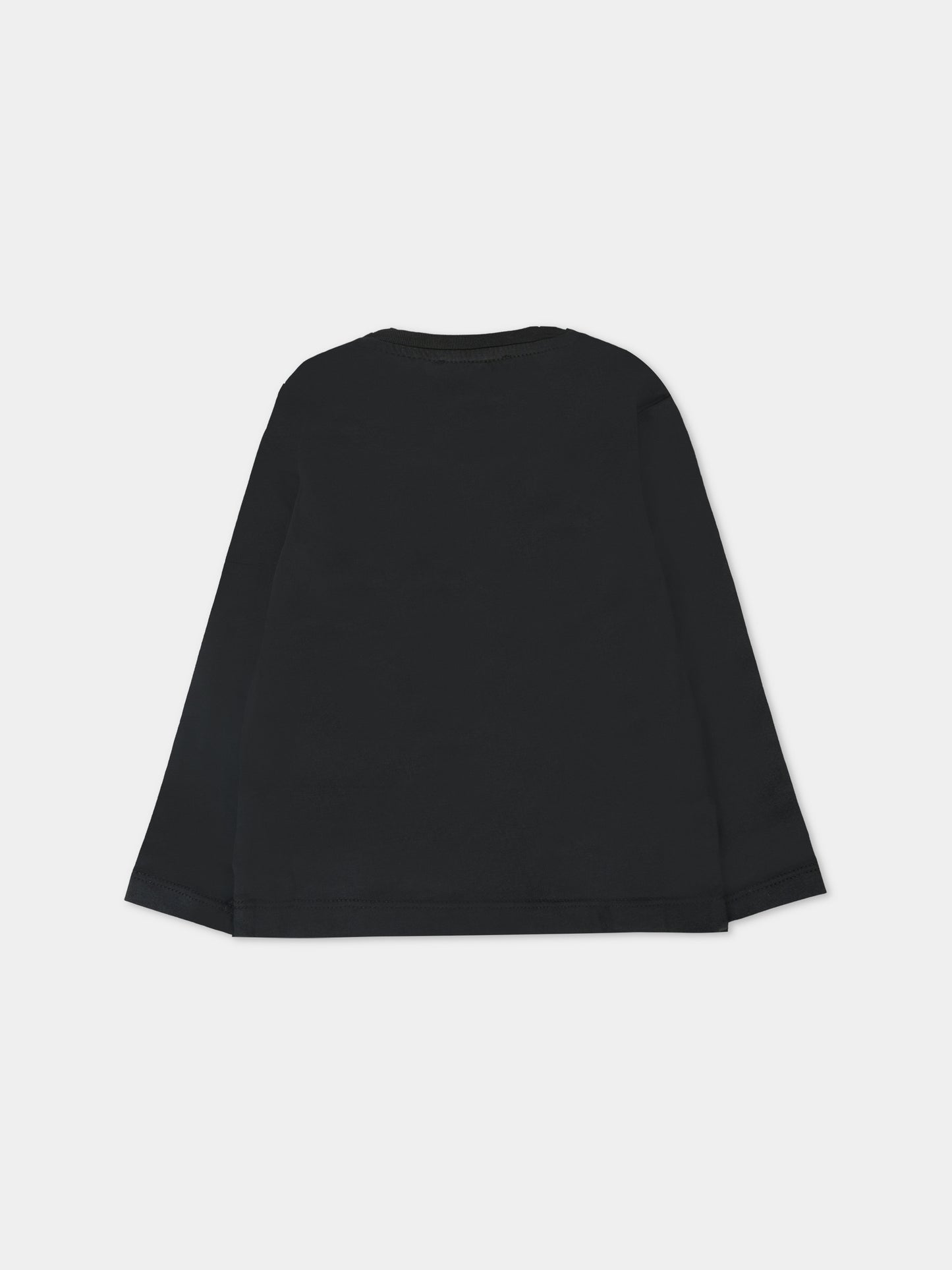 T-shirt nera per neonata con scritta e logo,Richmond,RIA25097TS BLACK