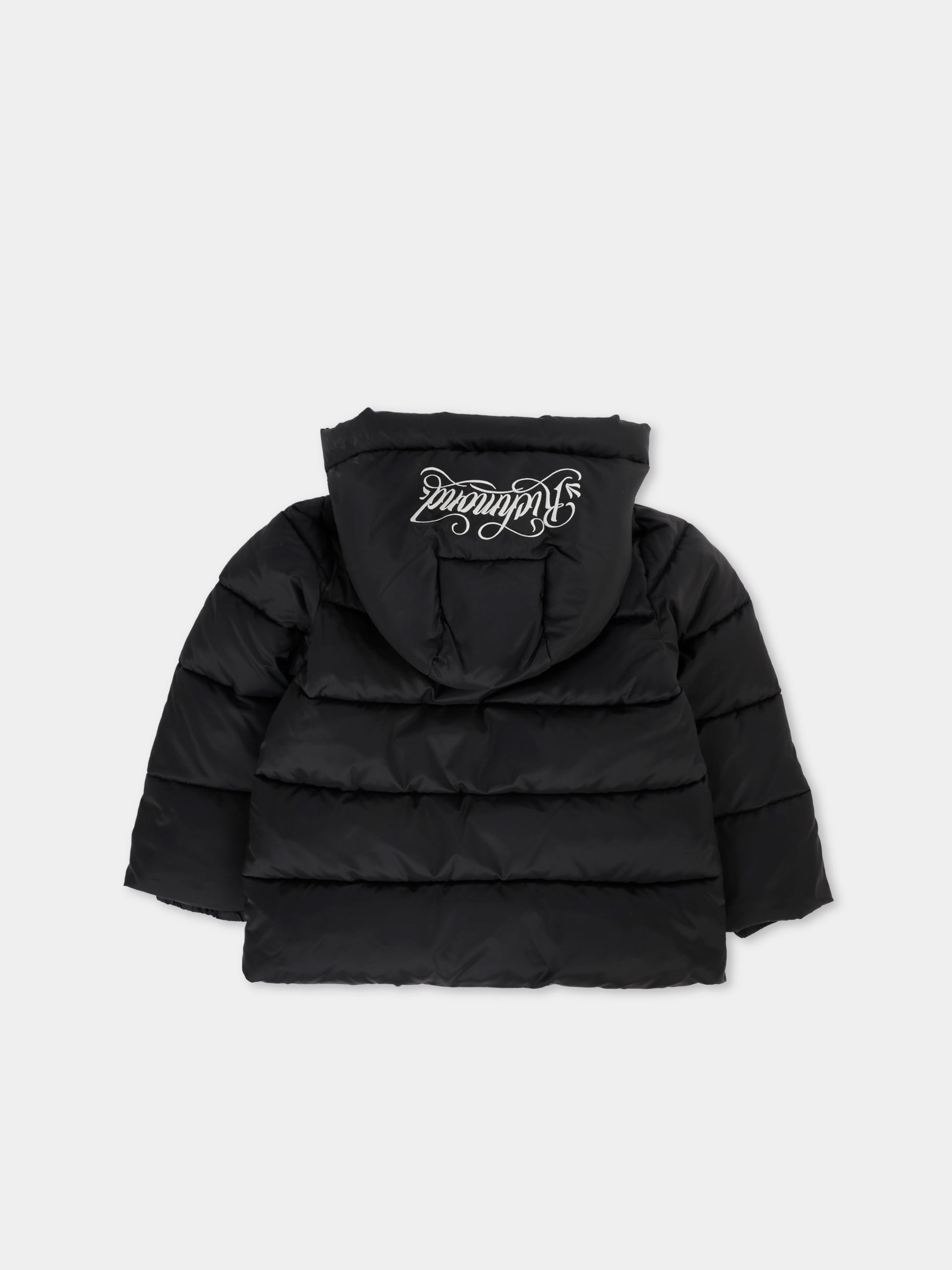 Piumino nero per neonati con logo ricamato,Richmond,RIA25030PI BLACK