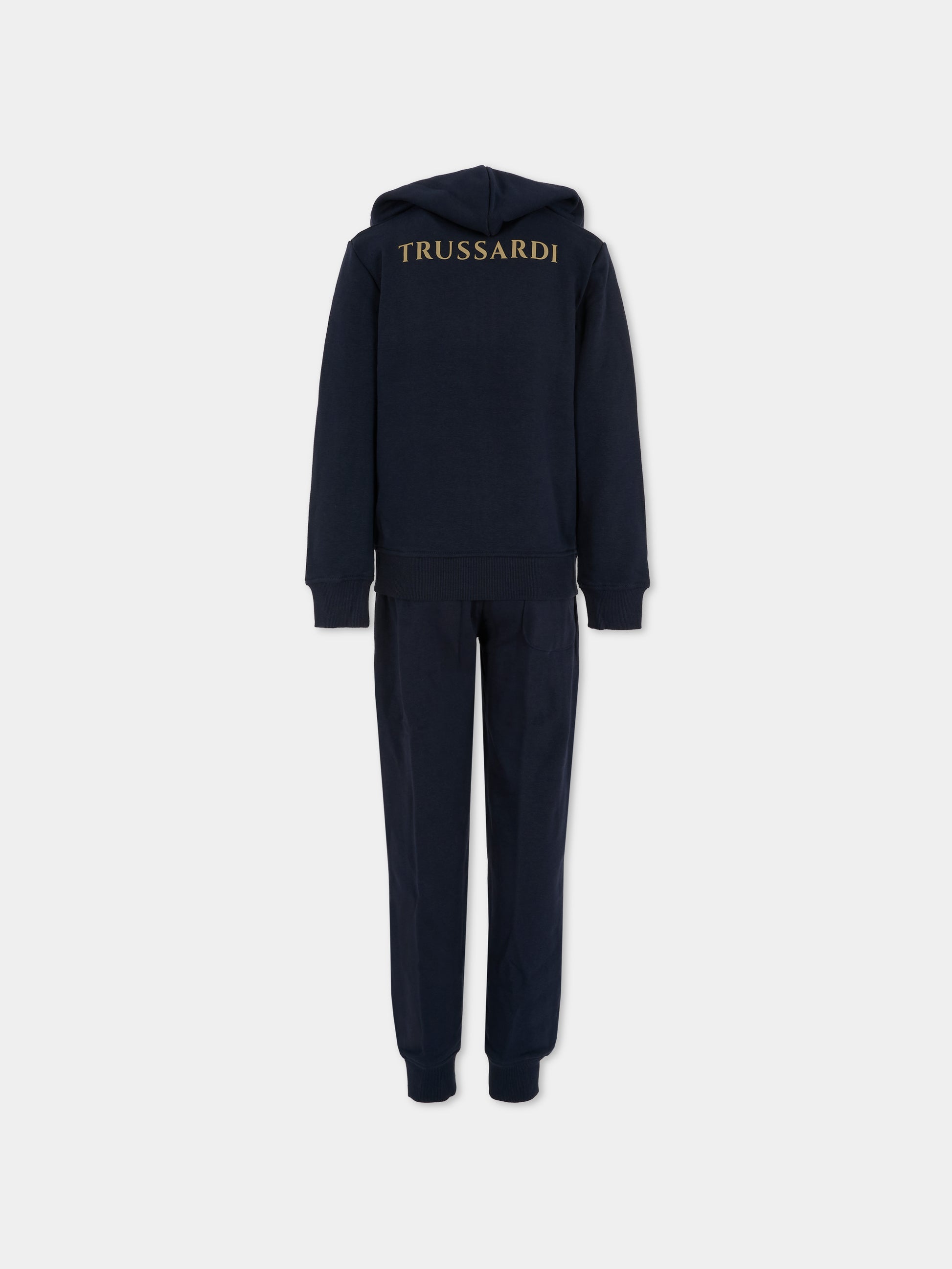Completo blu per bambino con logo,Trussardi Junior,TBA25001CF PEACOAT