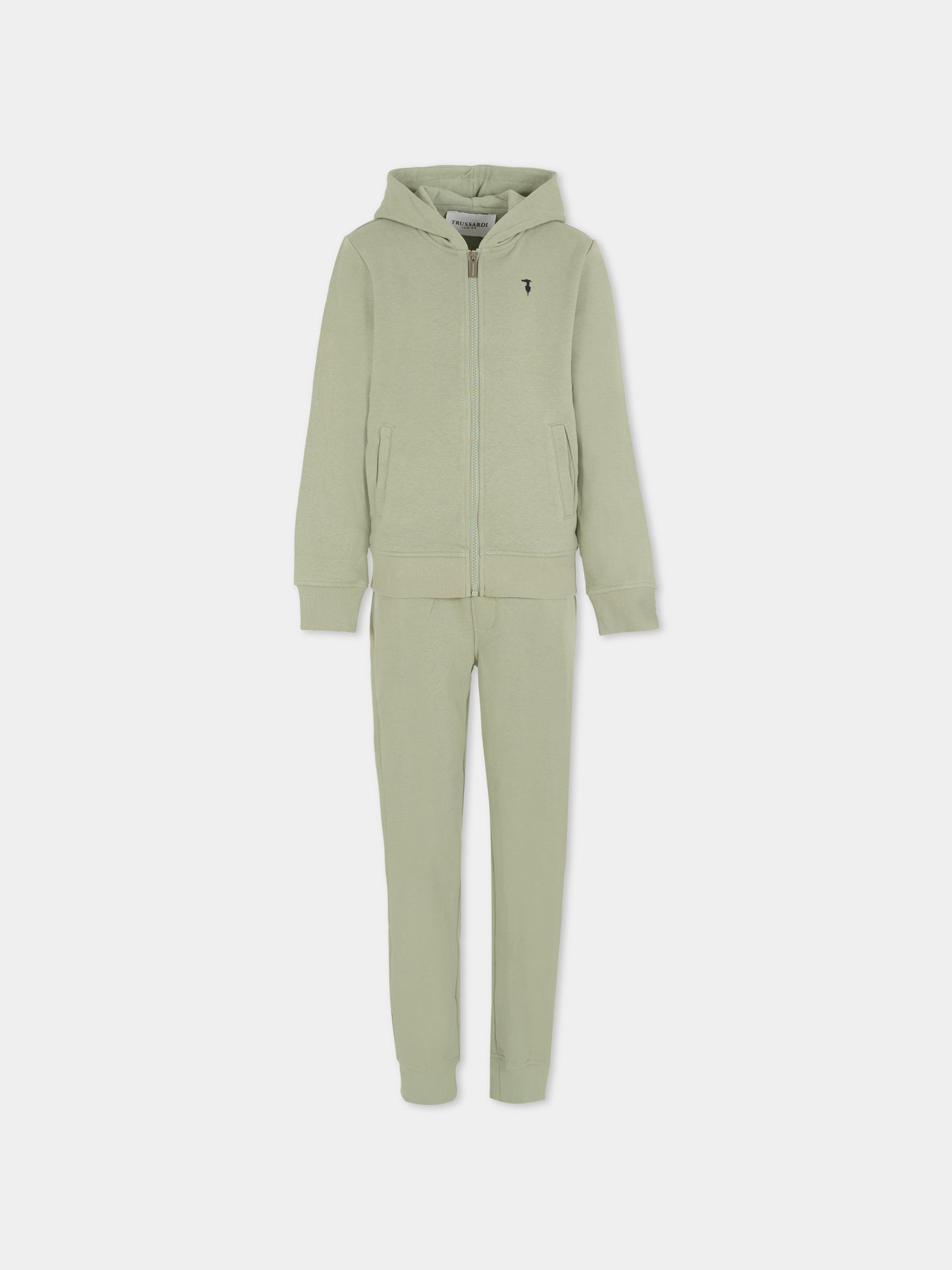 Completo verde per bambino con logo,Trussardi Junior,TBA25001CF IRON WROUGTH