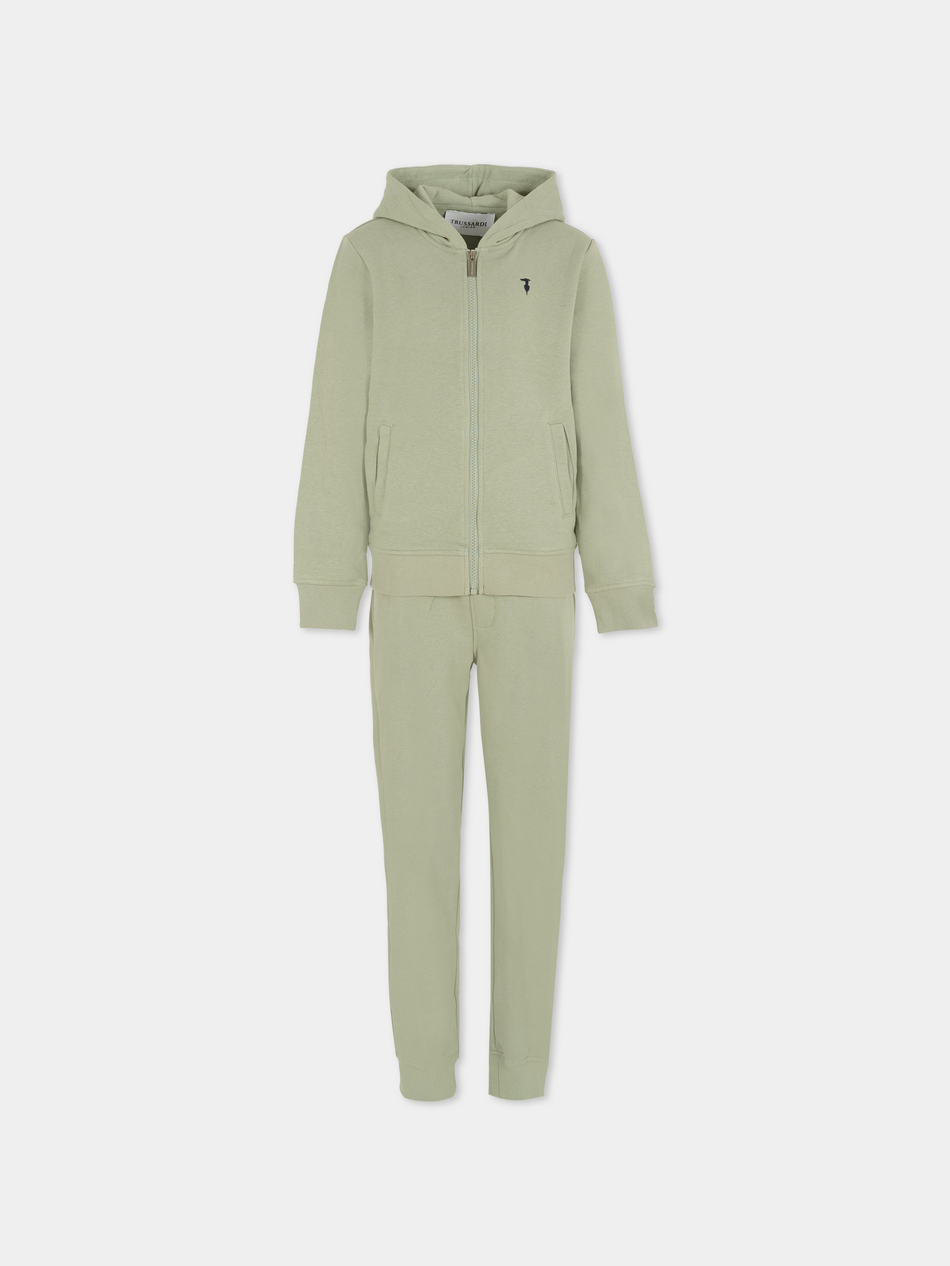 Completo verde per bambino con logo,Trussardi Junior,TBA25001CF IRON WROUGTH