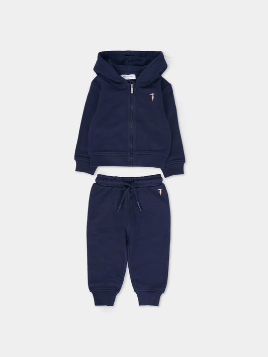 Completo blu per neonato con logo,Trussardi Junior,TIA25002CF PEACOAT