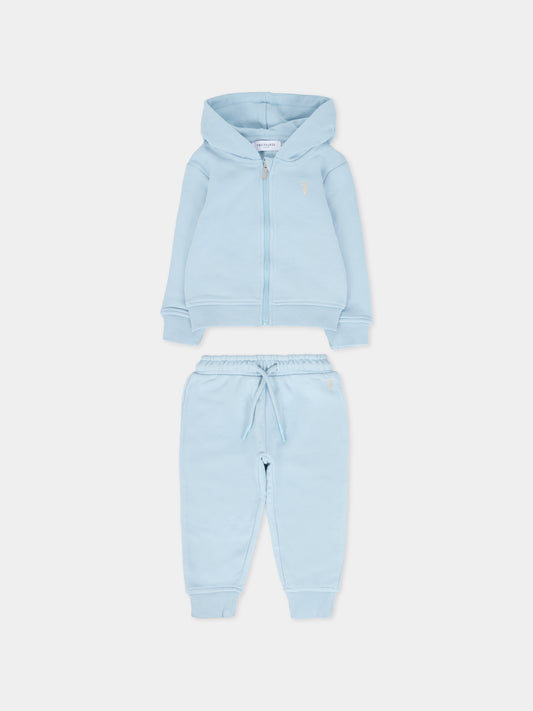 Completo celeste per neonato con logo,Trussardi Junior,TIA25002CF BLUE STERLING