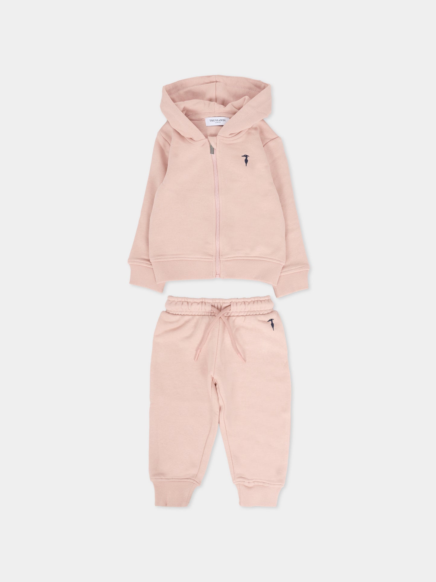 Completo rosa per neonata con logo,Trussardi Junior,TIA25002CF ROSE SMOKE