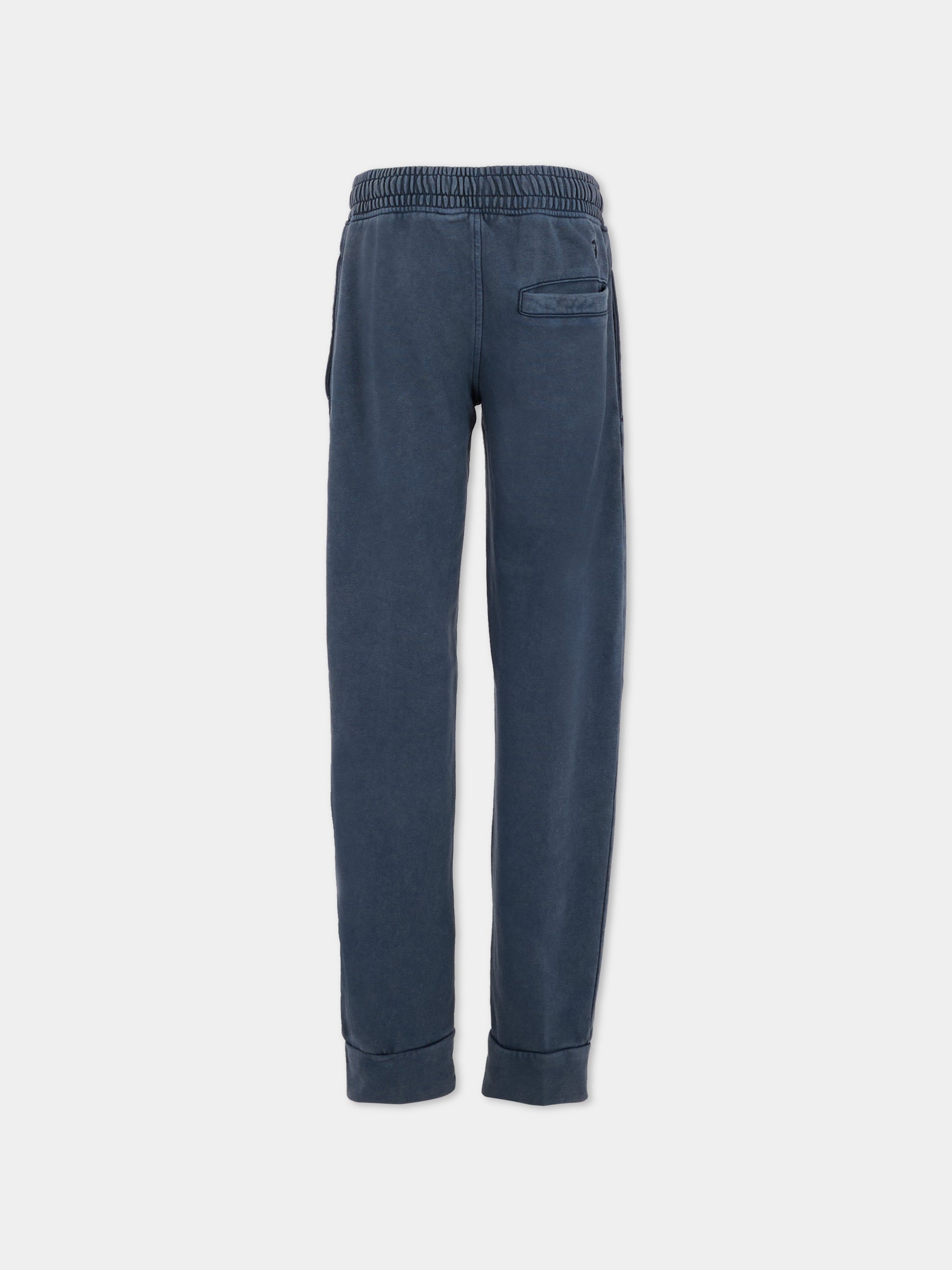 Pantaloni blu per bambino con logo,Trussardi Junior,TBA25109PA PEACOAT