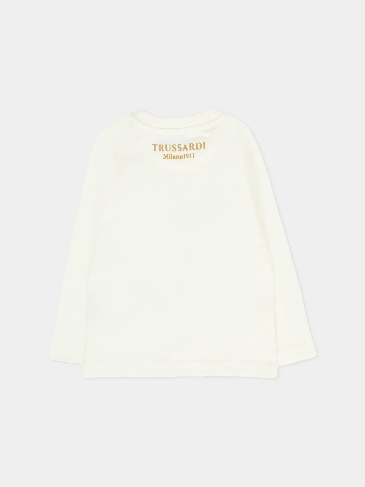 T-shirt avorio per neonato con cane,Trussardi Junior,TIA25085TS OFF-WHITE