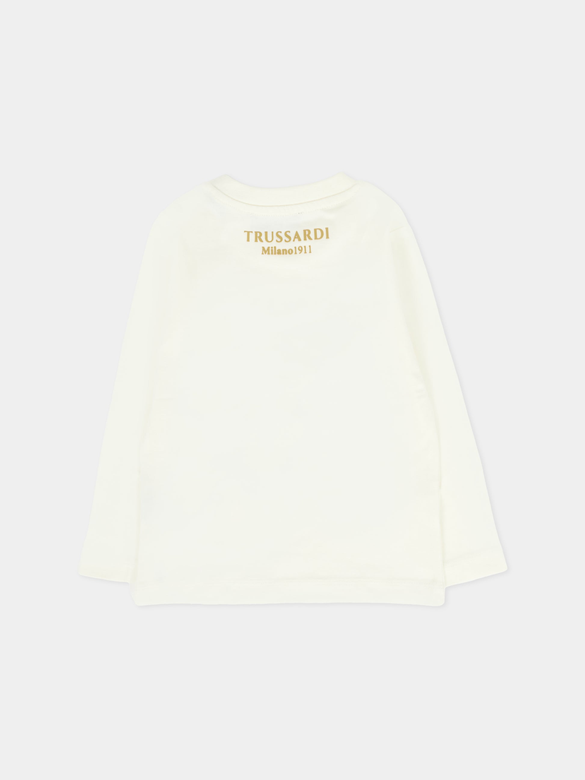 T-shirt avorio per neonato con cane,Trussardi Junior,TIA25085TS OFF-WHITE