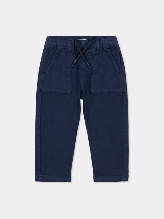 Pantaloni blu per neonato con patch,Trussardi Junior,TIA25087PA PEACOAT