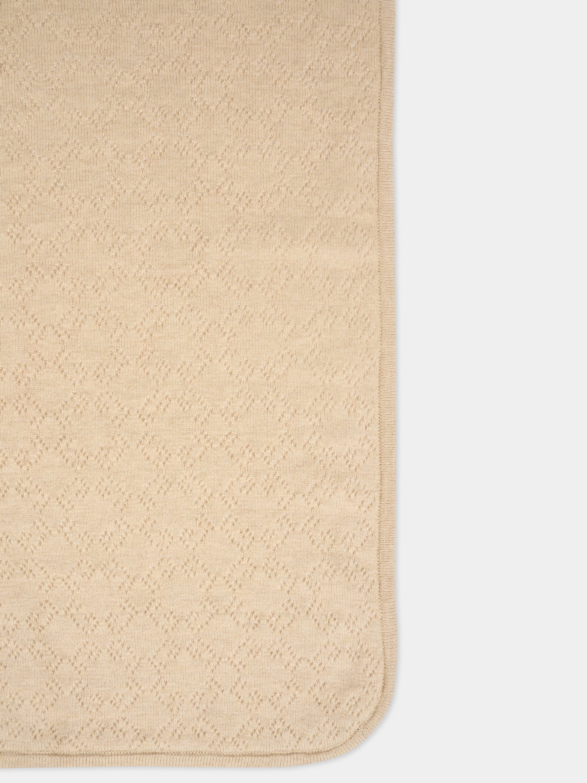 Coperta reversibile beige per neonati con motivo 4G,Givenchy Kids,H30852 117