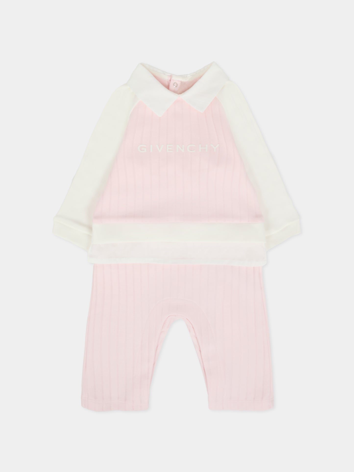 Tutina rosa per neonata con logo,Givenchy Kids,H30863 44Z