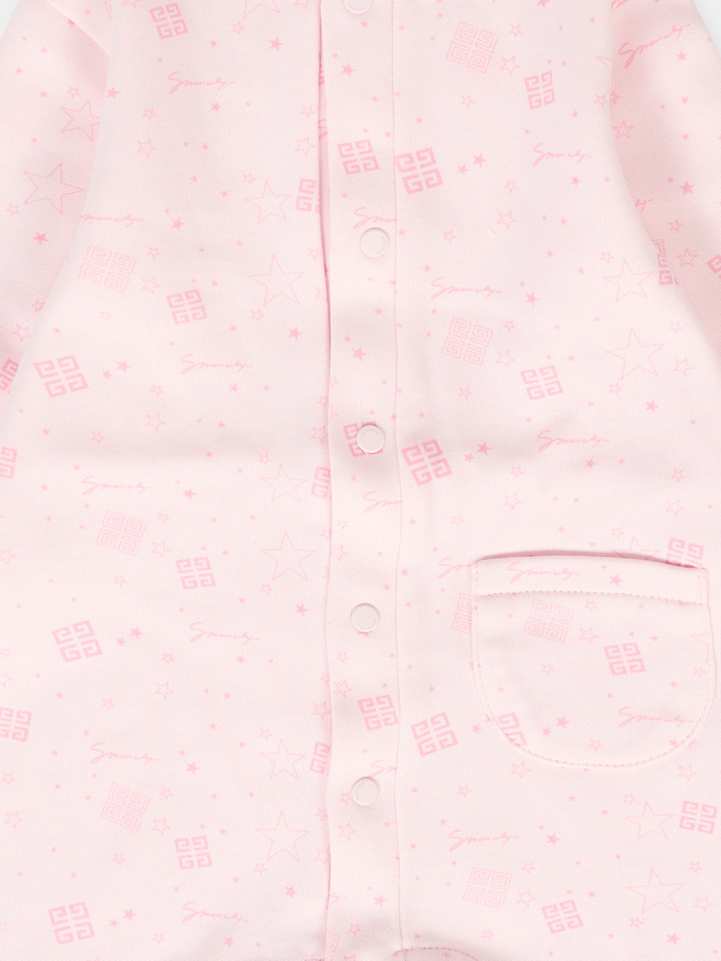 Tutina rosa per neonata con logo,Givenchy Kids,H30875 44Z