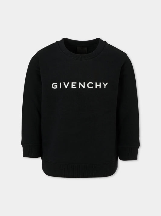 Felpa nera per bambini con logo,Givenchy Kids,H30937 09B