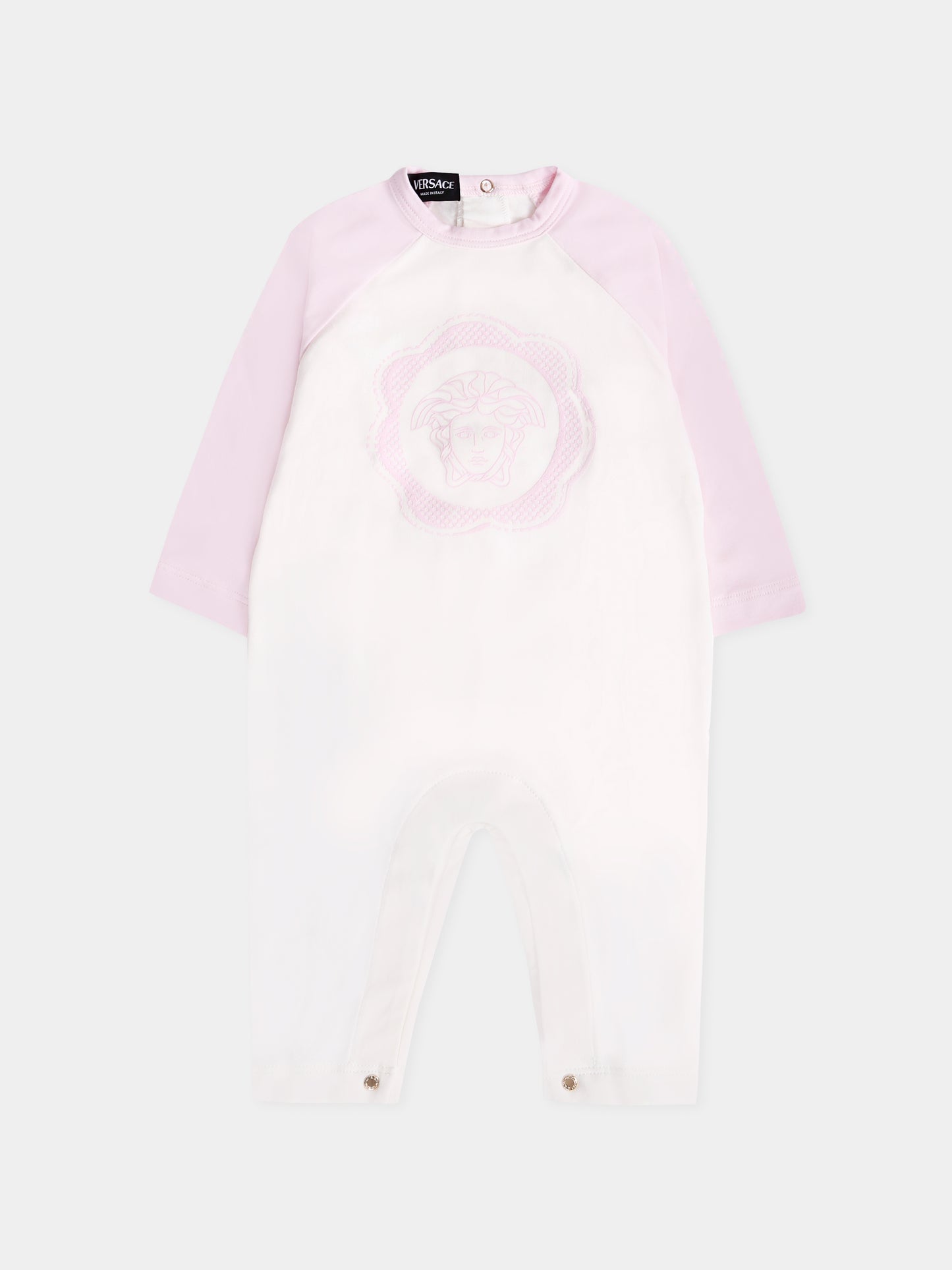 Set tutina avorio e rosa con Medusa per neonata,Versace,1020944 1A15224 2PW30