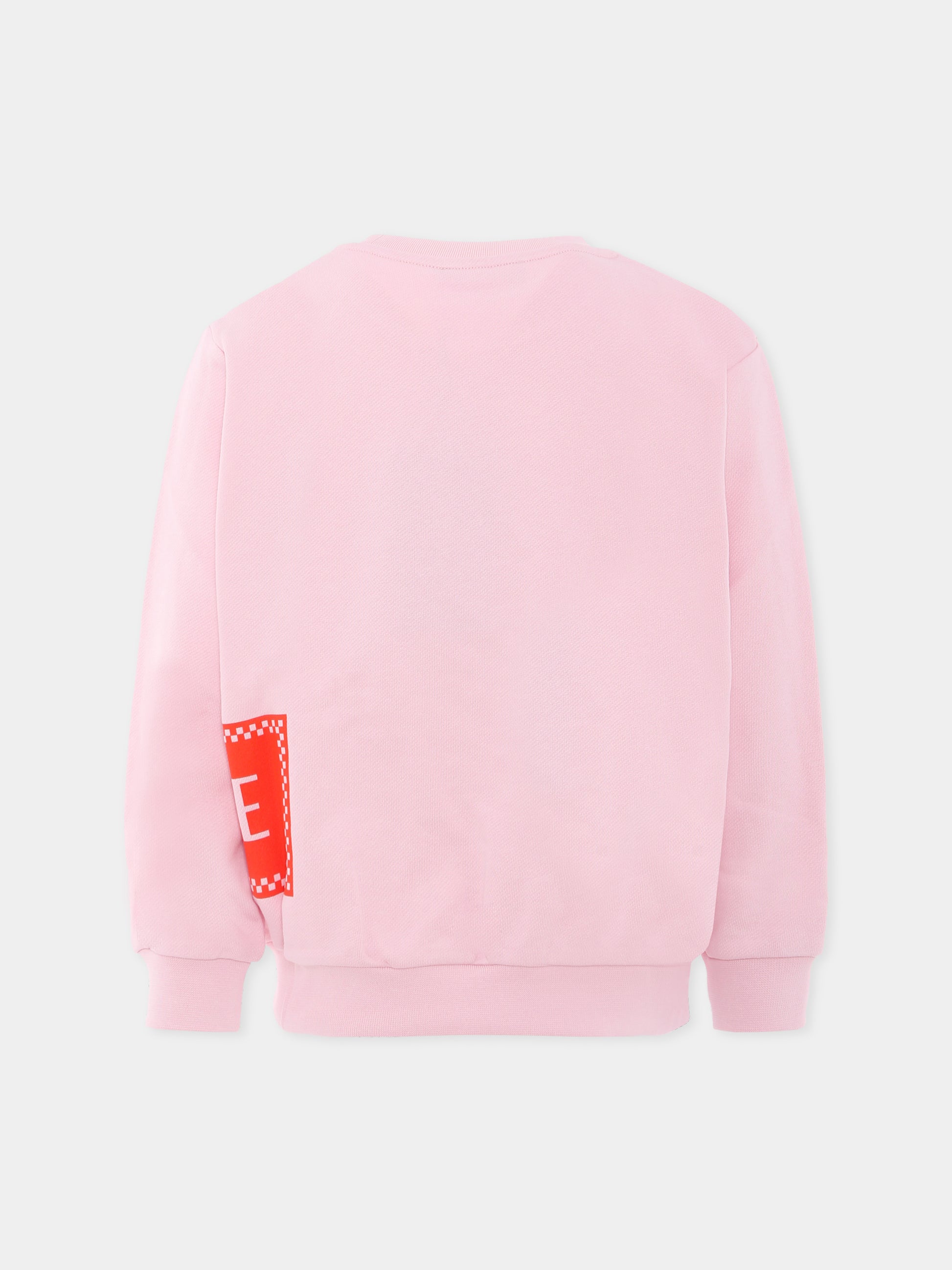 Felpa rosa con '90s vintage logo per bambina,Versace,1018334 1A13182 2PZ60