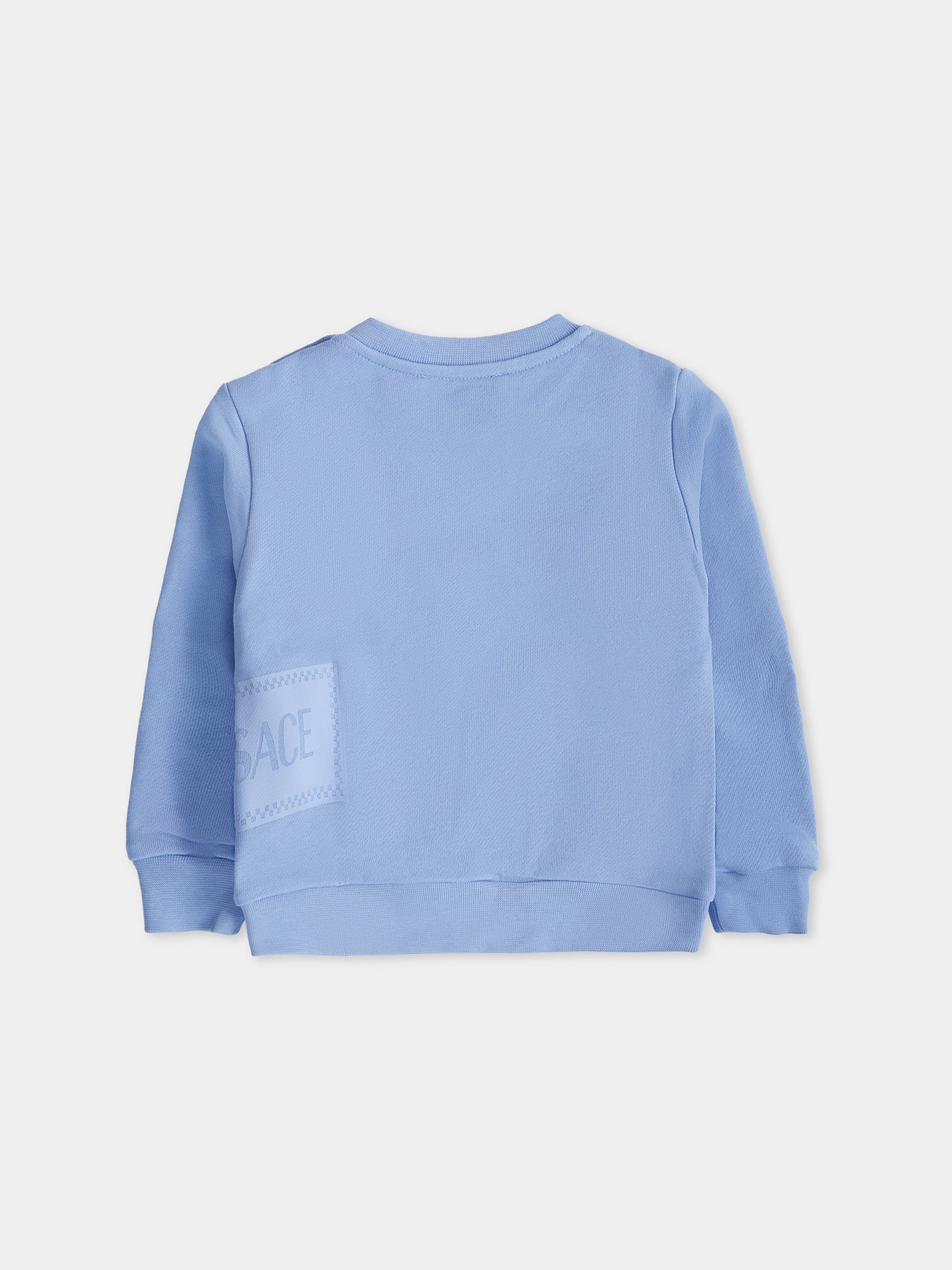 Felpa celeste con '90s vintage logo per neonato,Versace,1018577 1A13182 2V300