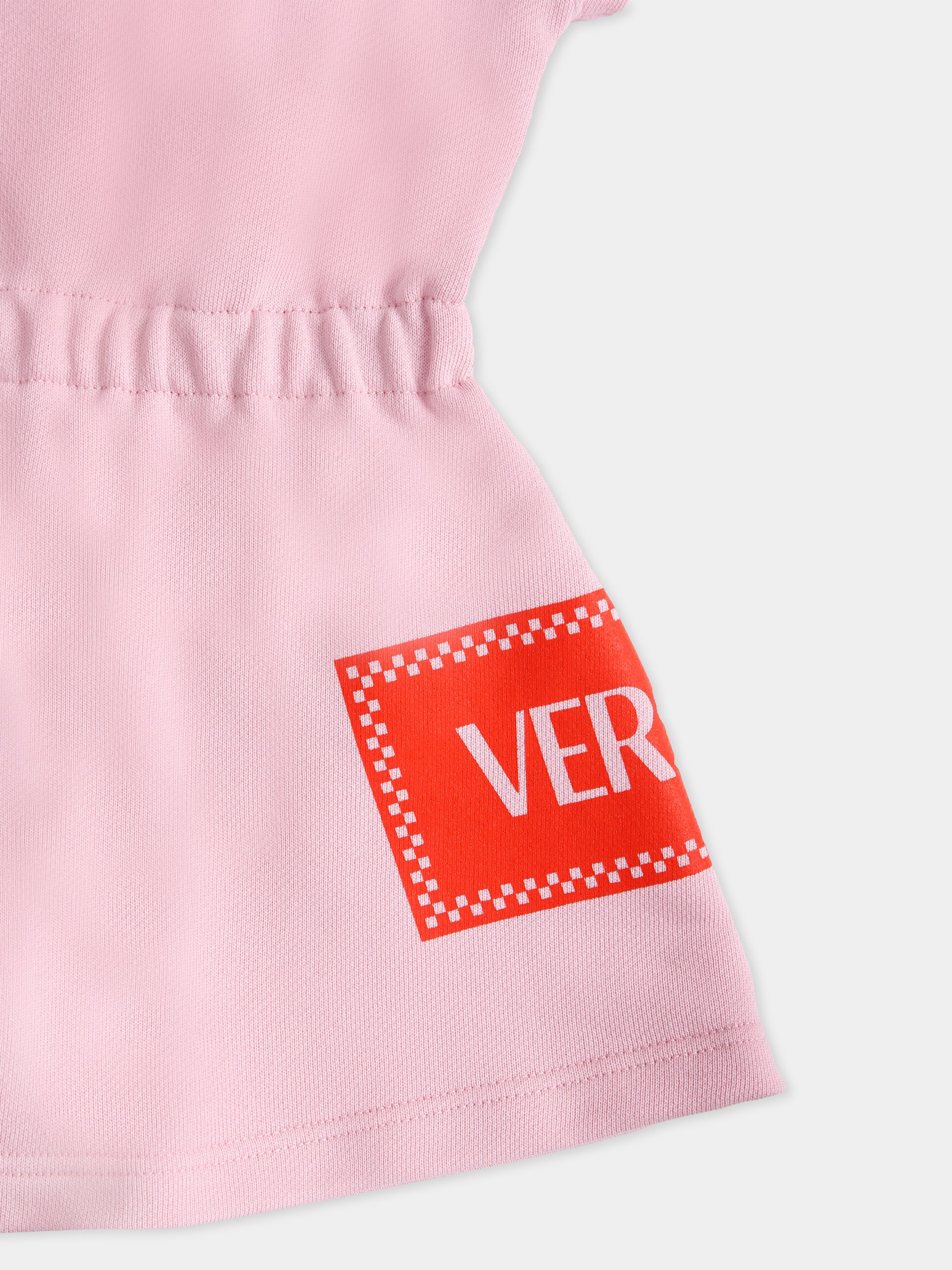Vestito rosa con '90s vintage logo per neonata,Versace,1021033 1A13182 2PZ60