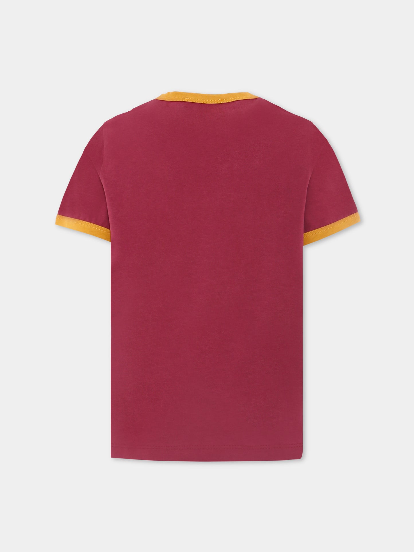 T-shirt bordeaux con logo avorio per bambini,Versace,1020651 1A14933 6R590