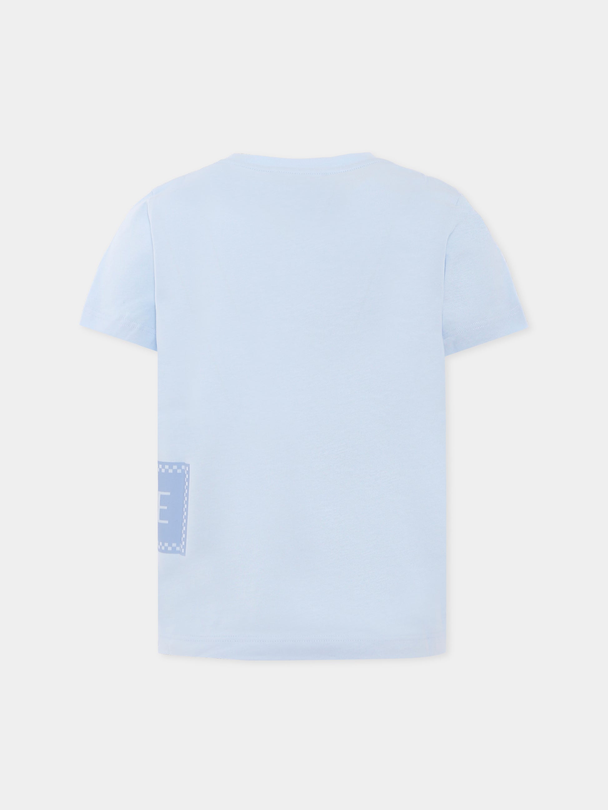 T-shirt celeste con '90s vintage logo per bambino,Versace,1018570 1A15441 2VK90