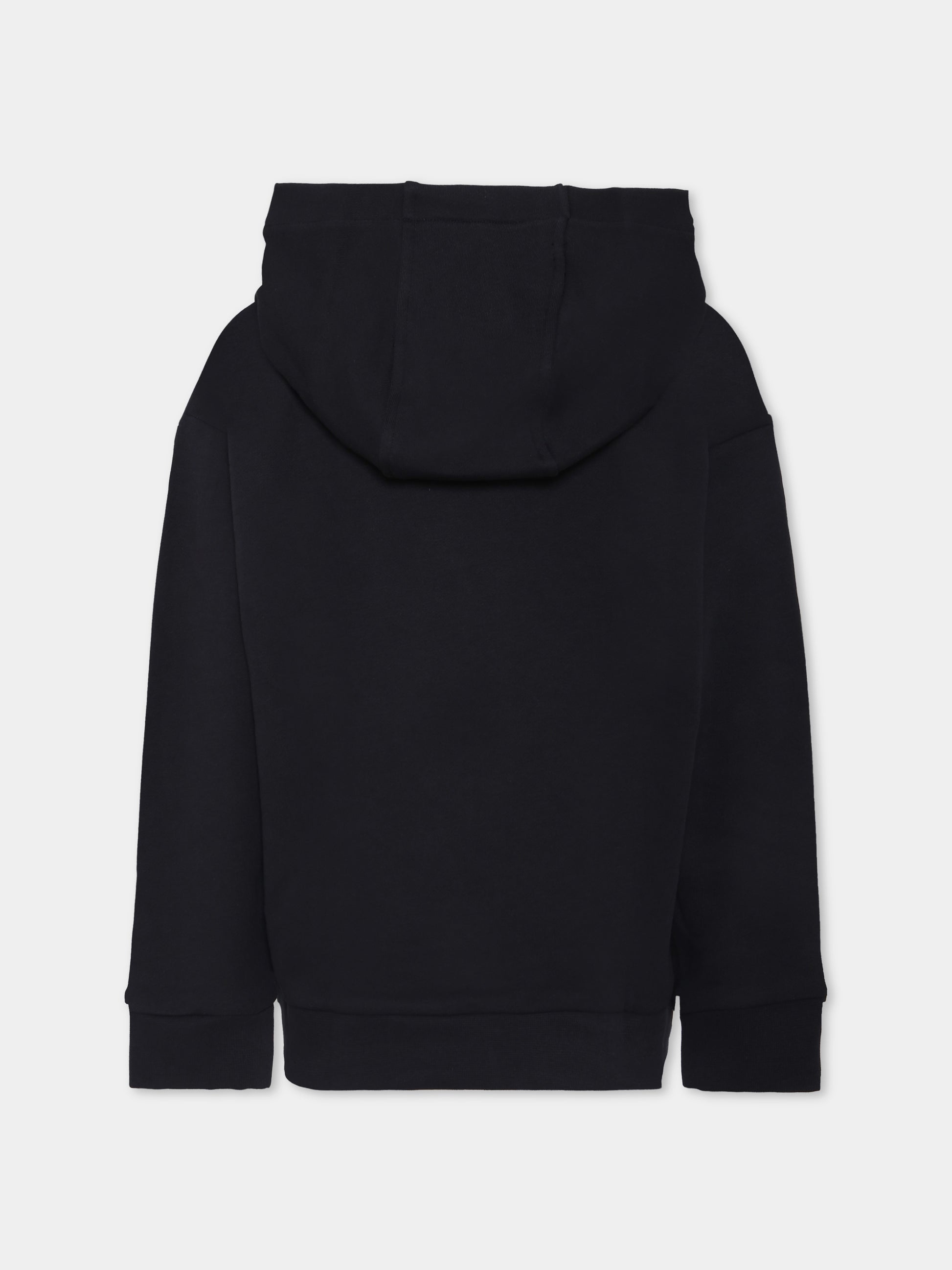 Felpa nera per bambini con '90 Vintage Logo e spille,Versace,1018331 1A14909 2BV60