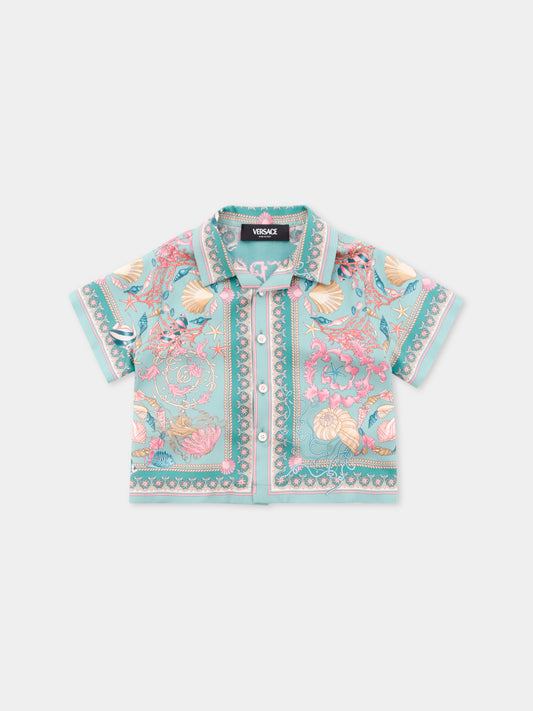 Camicia multicolor La Vacanza per neonati,Versace,1018697 1A15237 5GA30