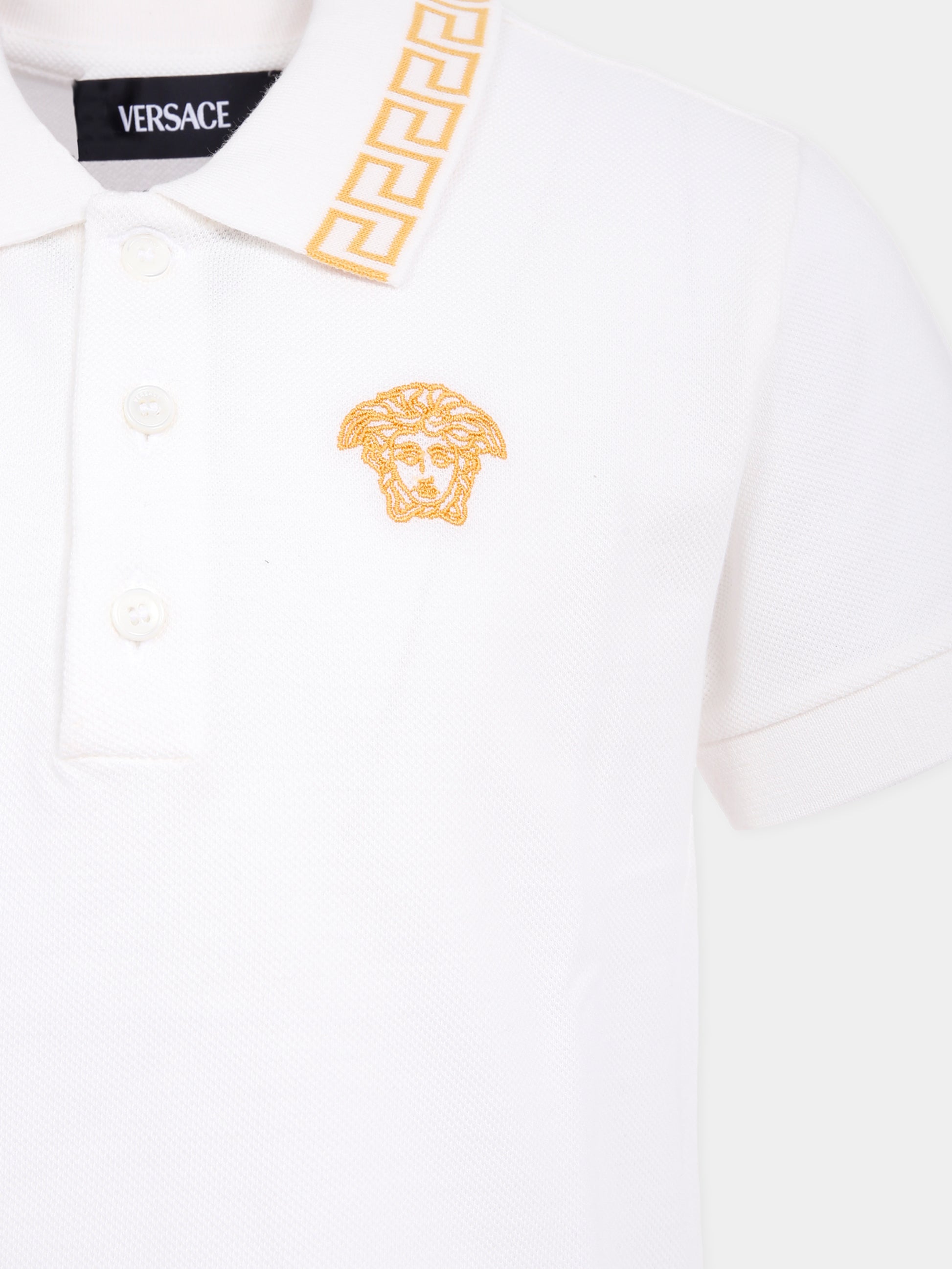 Polo avorio con Medusa per bambino,Versace,1018617 1A13012 2W110