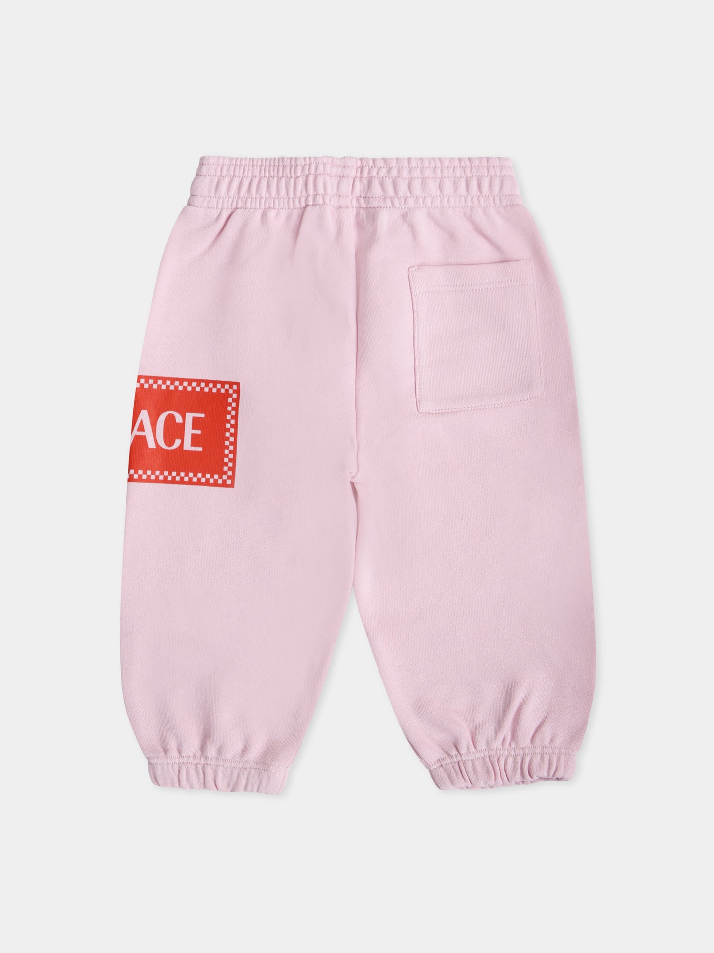 Pantaloni sportivi rosa con '90s vintage logo per neonata,Versace,1021069 1A13182 2PZ60