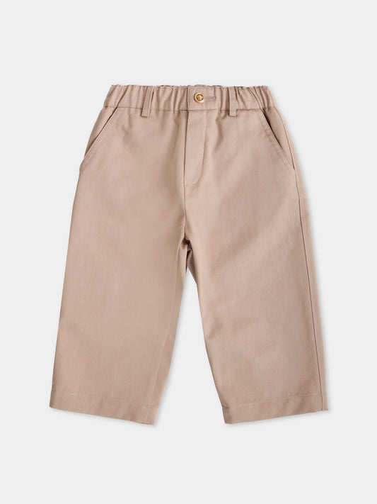 Beige cargo pants for baby boy