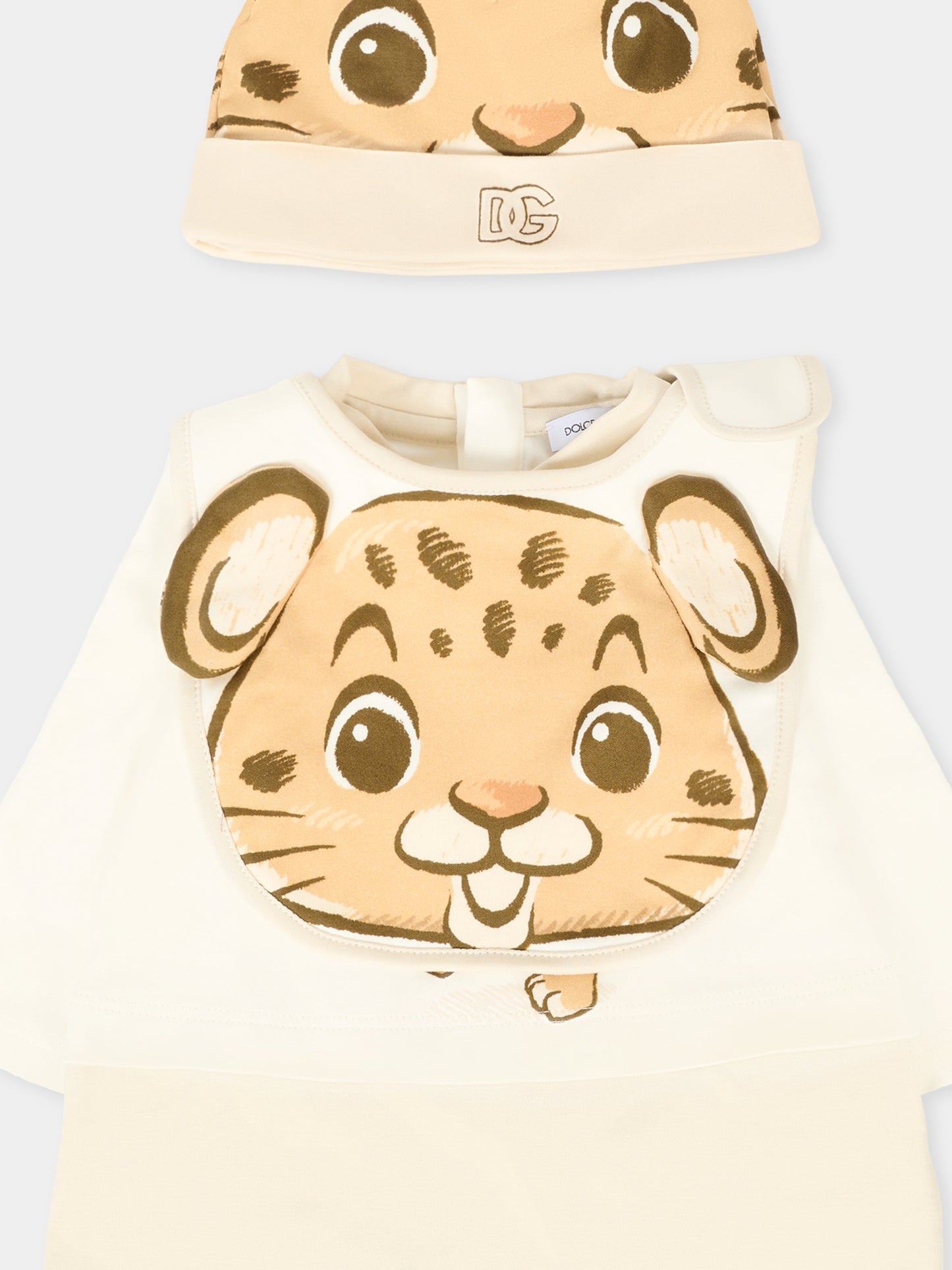 Set avorio per neonato con tigre,Dolce & Gabbana Kids,L1JOBF II7IS HA5RW