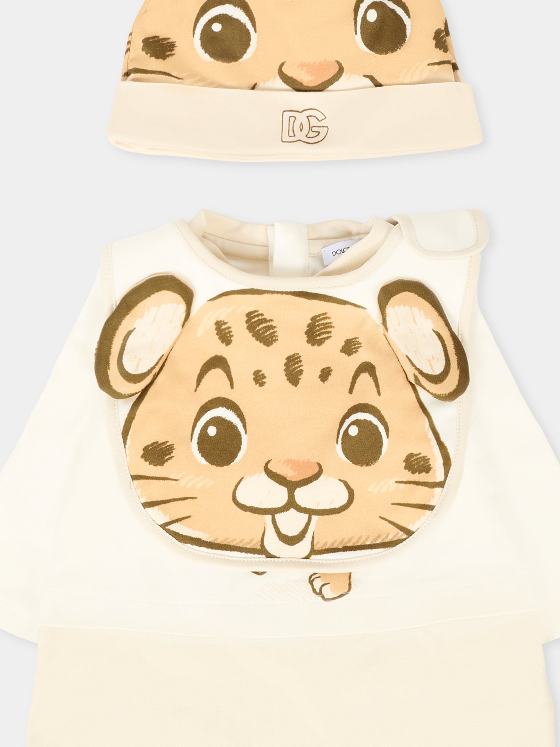 Set avorio per neonato con tigre,Dolce & Gabbana Kids,L1JOBF II7IS HA5RW