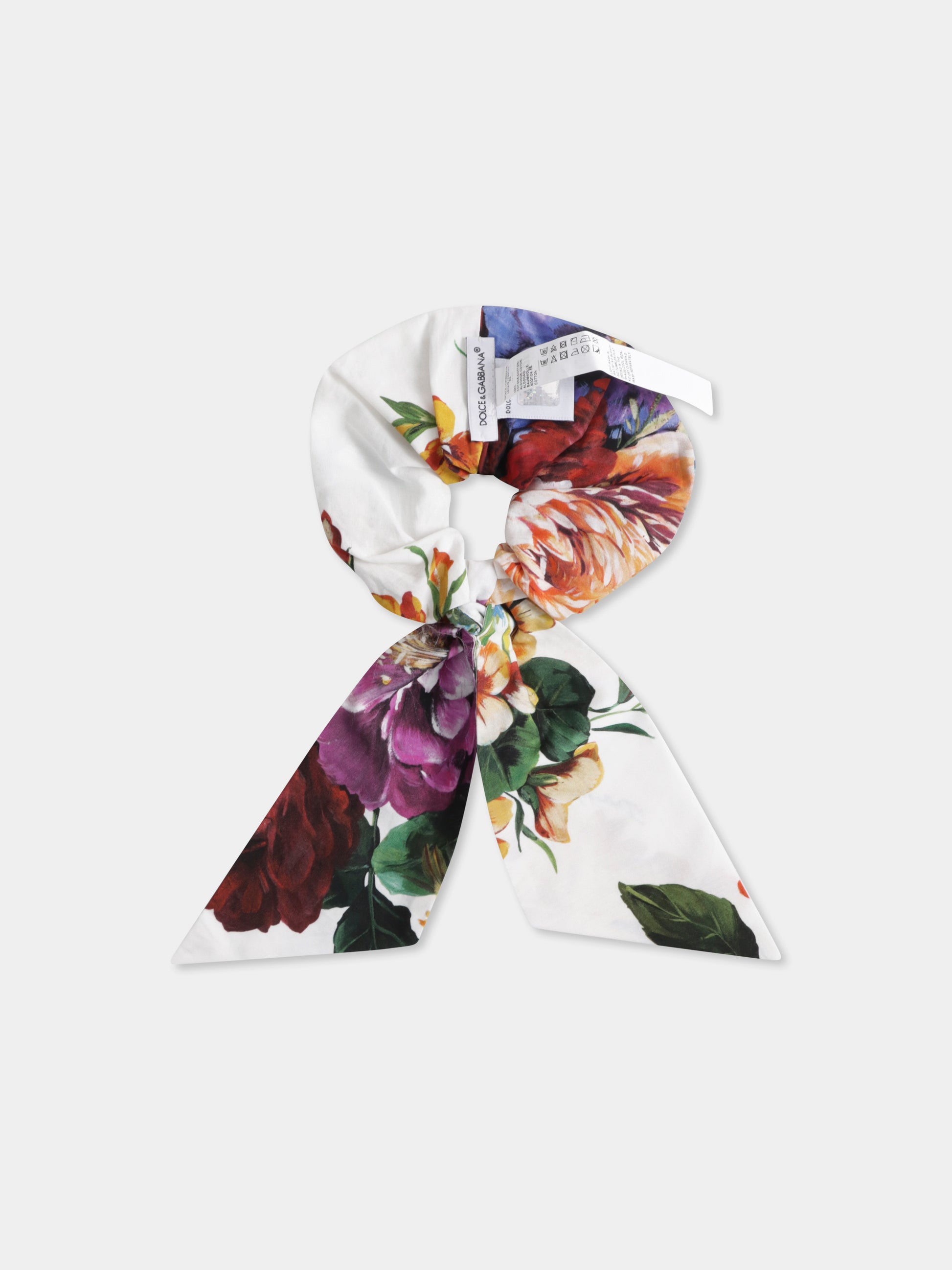 Elastico avorio per bambina con stampa floreale,Dolce & Gabbana Kids,LB7A19 HS5TV HA5PC