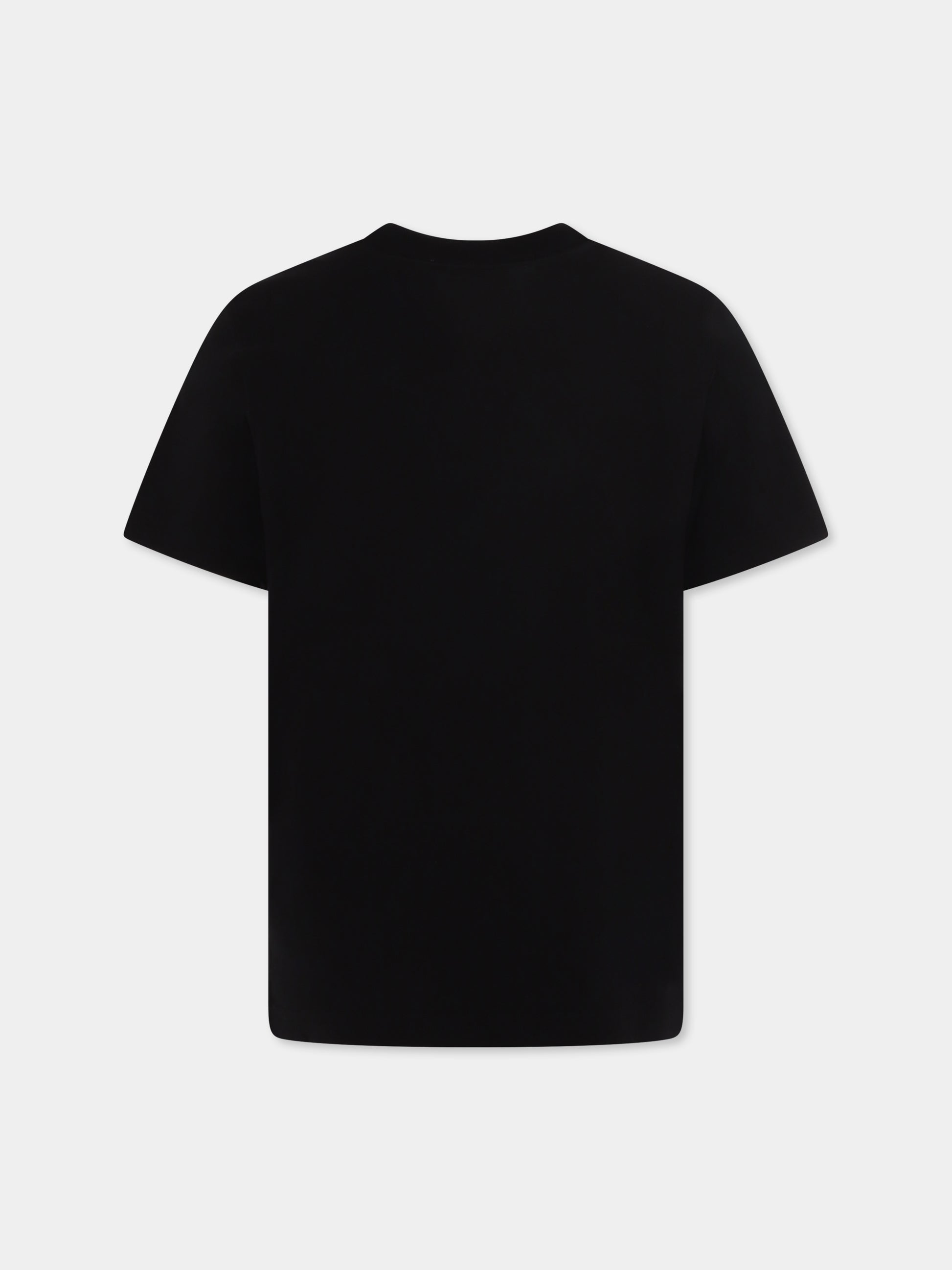 T-shirt nera per bambini con logo,Dolce & Gabbana Kids,L4JTHU G7PBN N0000